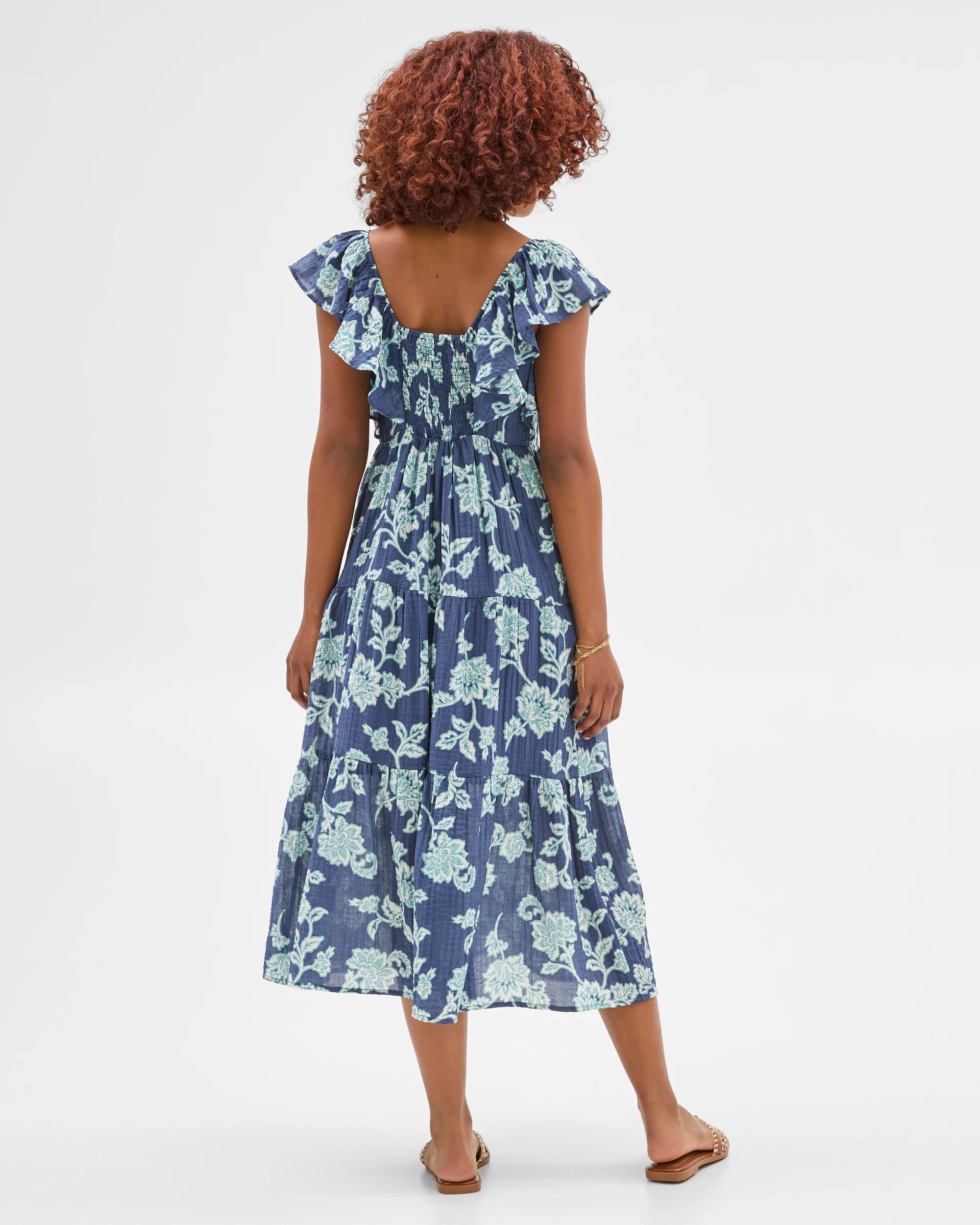 3 Target Petites Flutter Sleeve Midi Dress DAMSON, 3 of 6