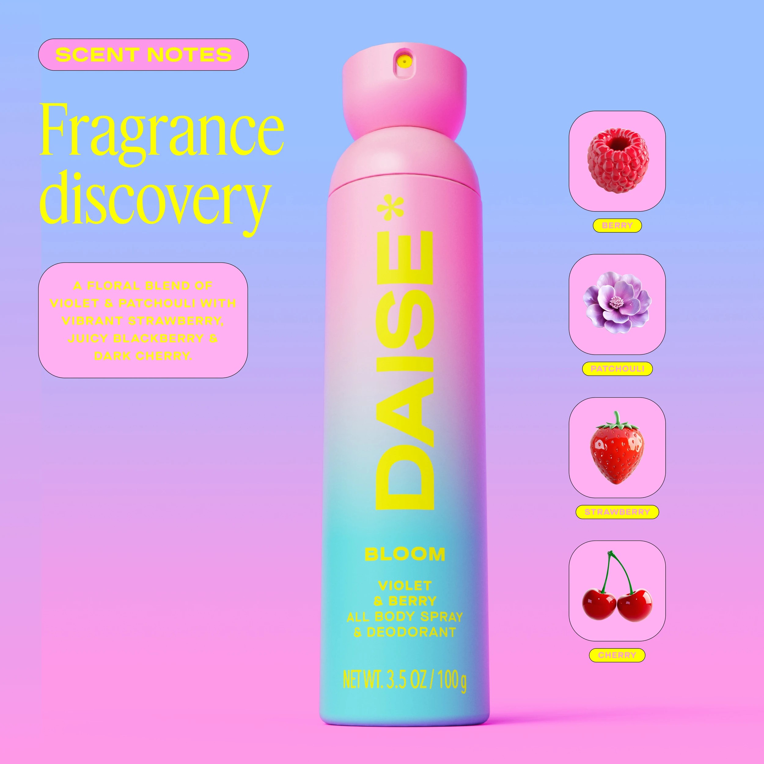 6 DAISE Bloom All Body Spray & Deodorant 120ml - Violet and Berry, 6 of 9