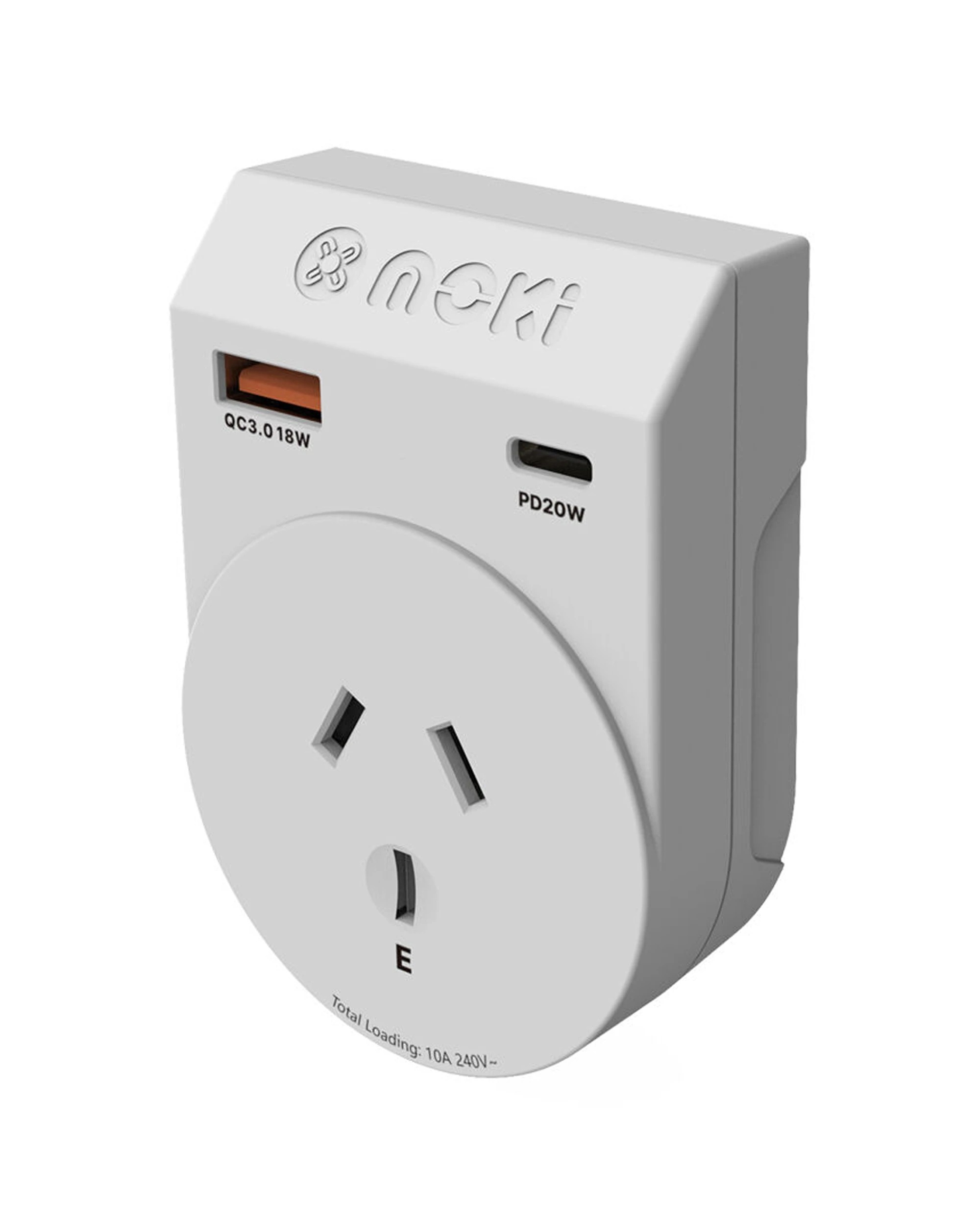 4 Moki 2PK Travel Adaptor Plus Outbound AU NZ To India Type C USB A - White, 4 of 4