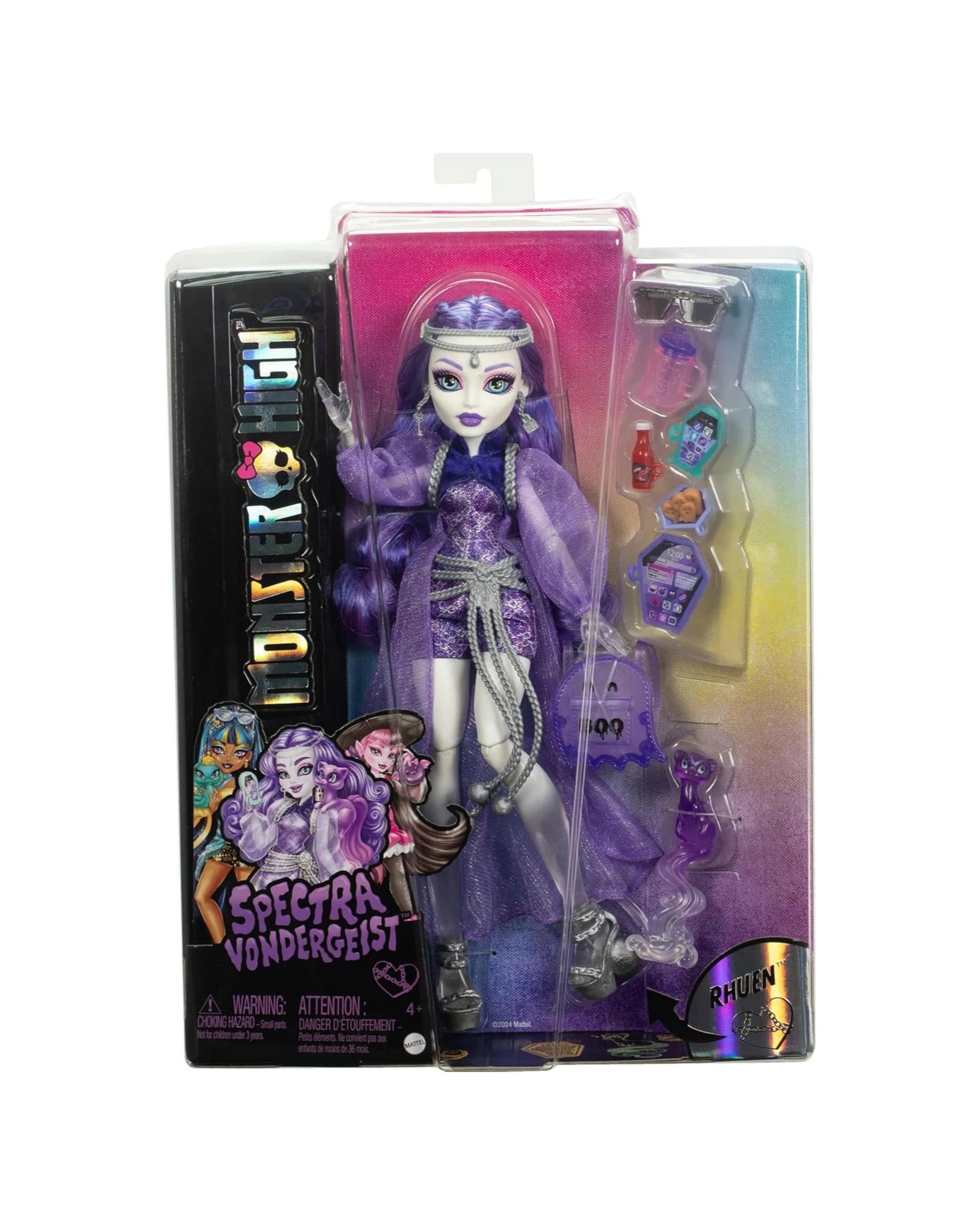 1 Monster High Spectra Vondergeist with Rhuen Pet Fashion Doll, 1 of 6