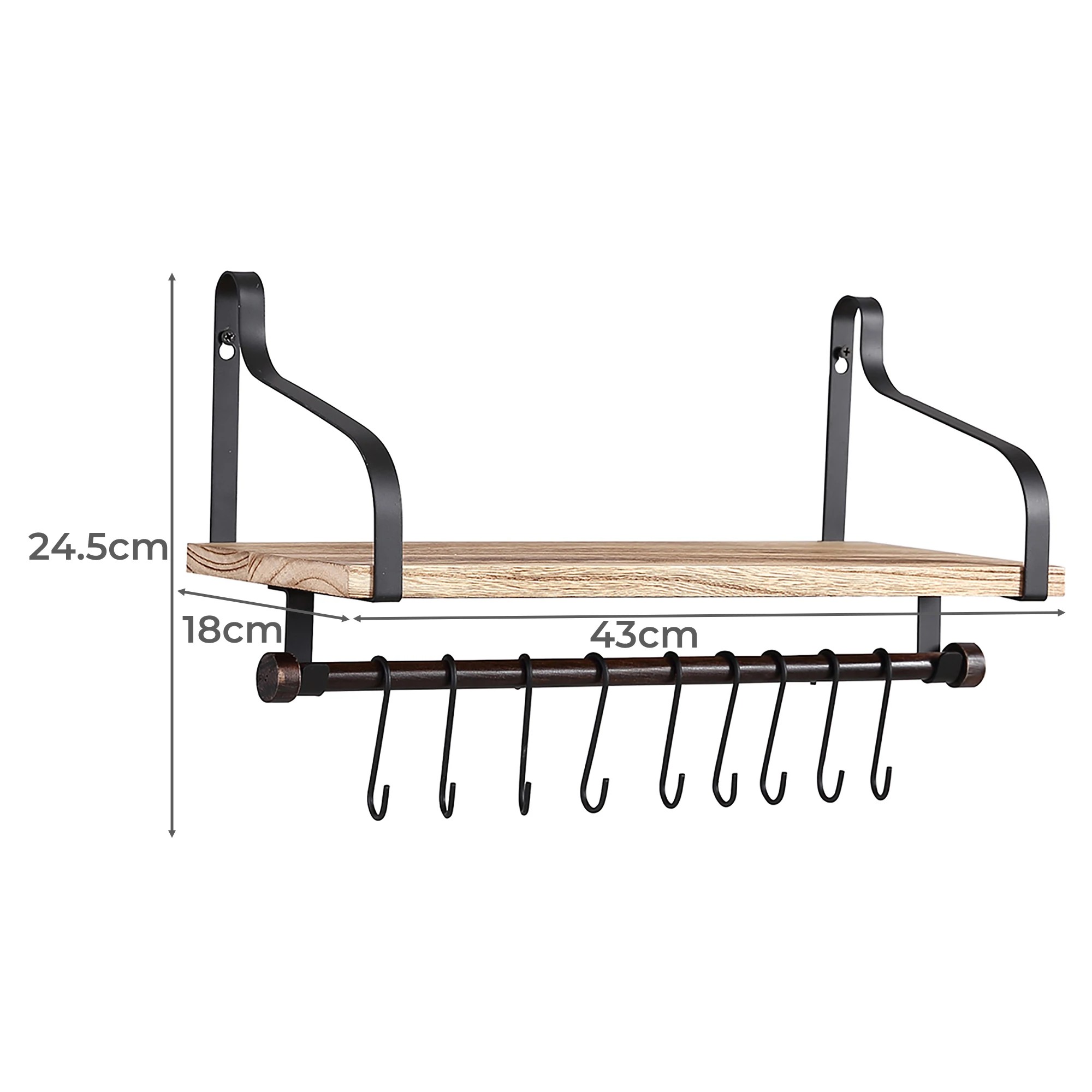 5 Levede Floating Shelf With Hook, 5 of 6