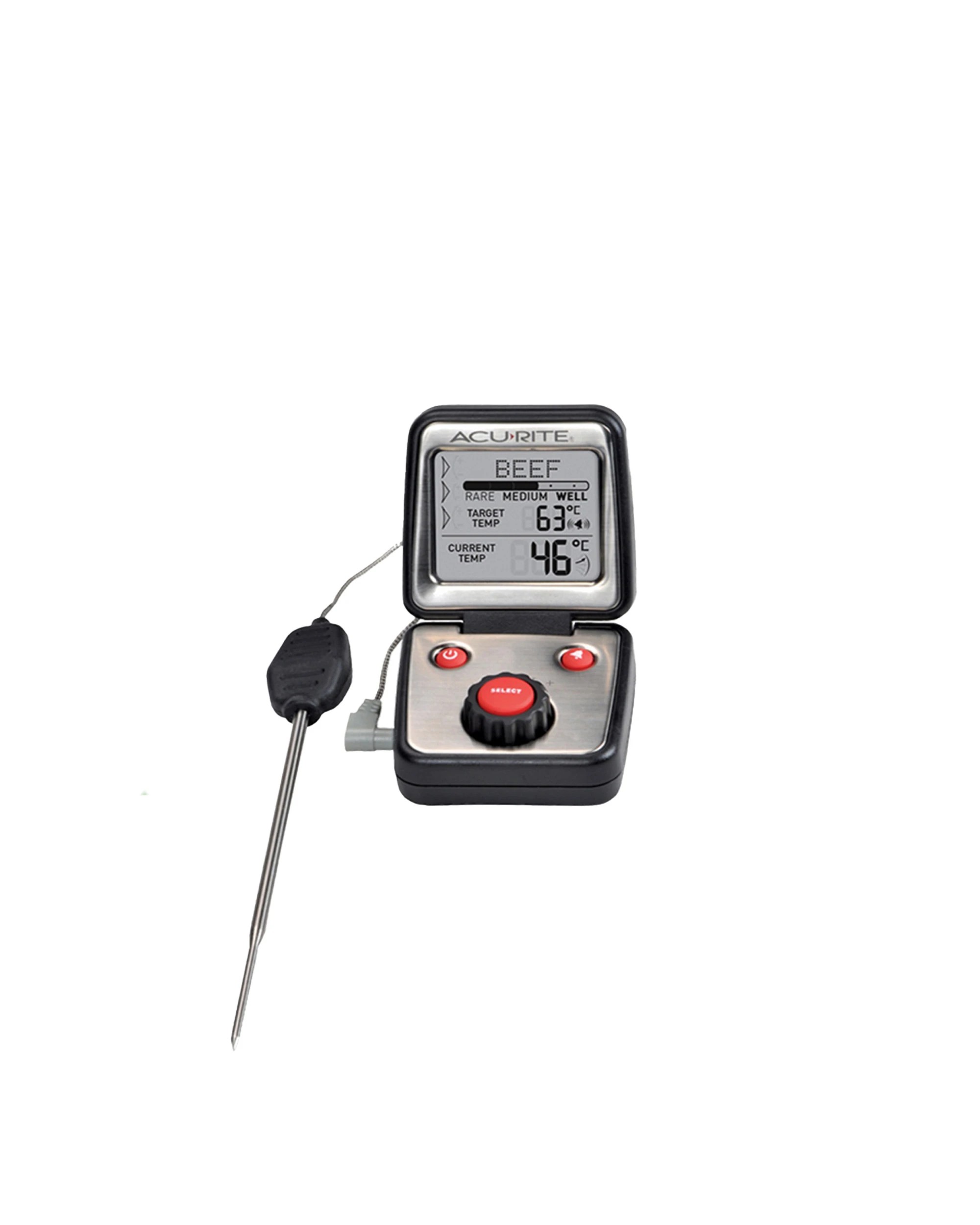 1 Acurite Digital Cooking And Barbeque Thermometer Stainless Steel Probe - Black, 1 of 2
