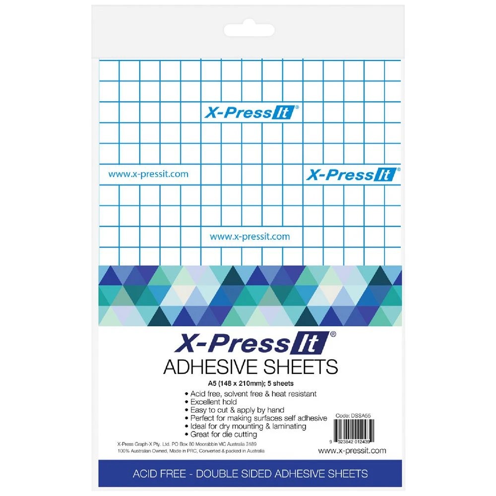 1 X-Press It A5 Double Sided Adhesive Sheet 5 Pack, 1 of 2