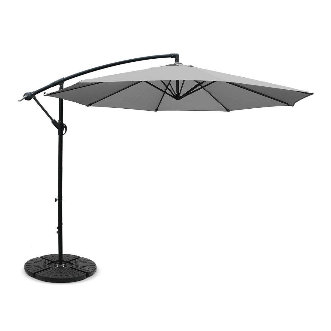 1 Instahut 3m Outdoor Umbrella w/Base Cantilever Beach Garden Patio - Multi, 1 of 2