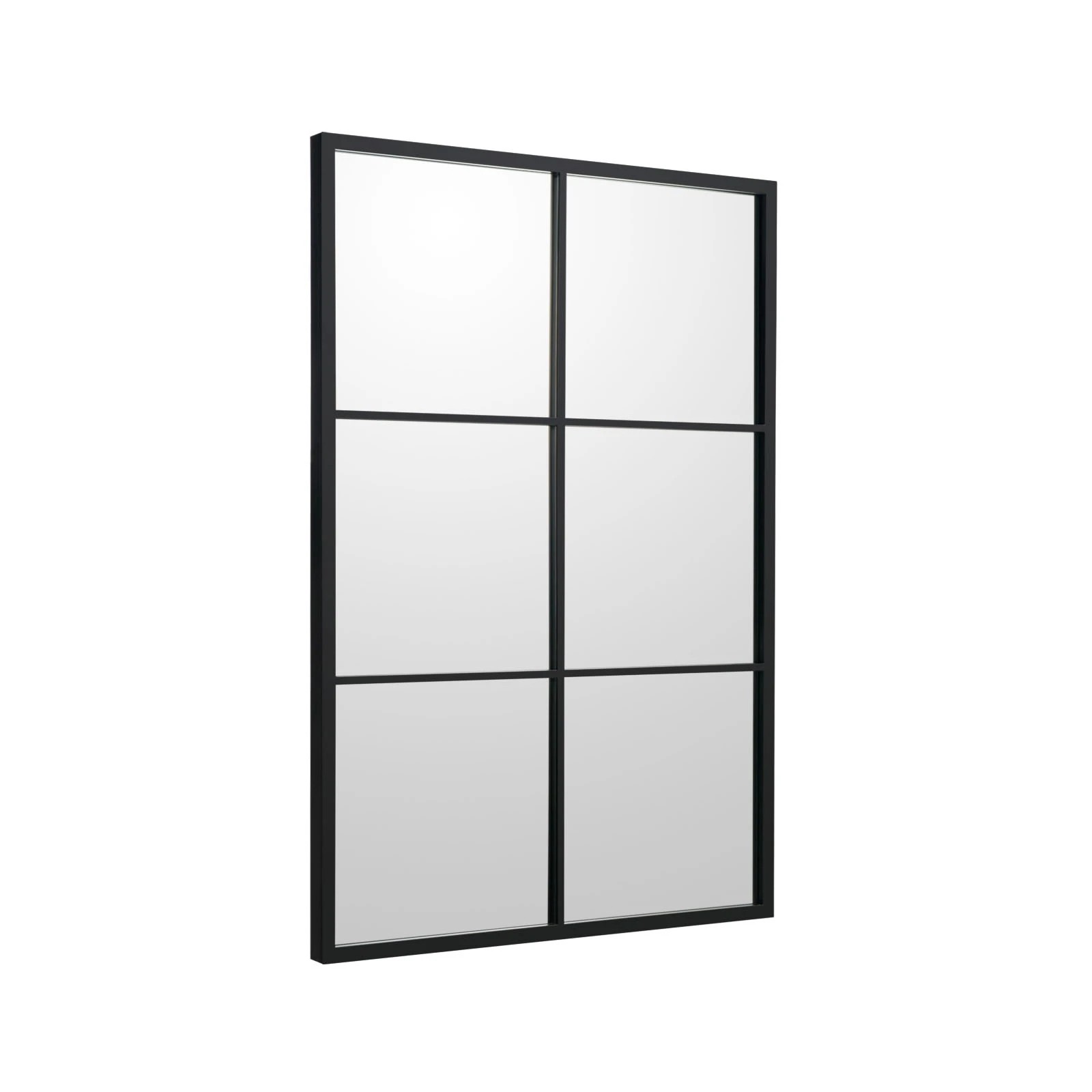 1 Costway Decorative Mirror Windowpane Metal Frame Modern 100x70cm, 1 of 1