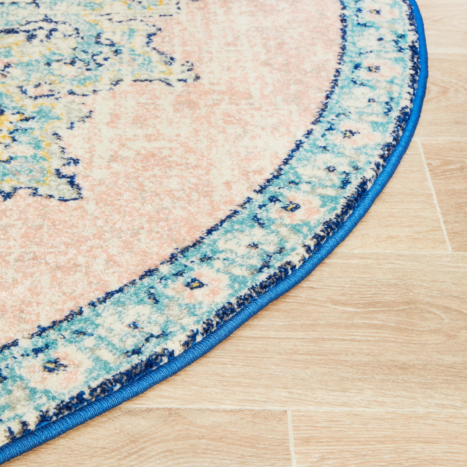 6 Common Ground Rugs Mason 706 240x240cm - Large Round Power Loomed Pet Friendly Rug - Pink, 6 of 7
