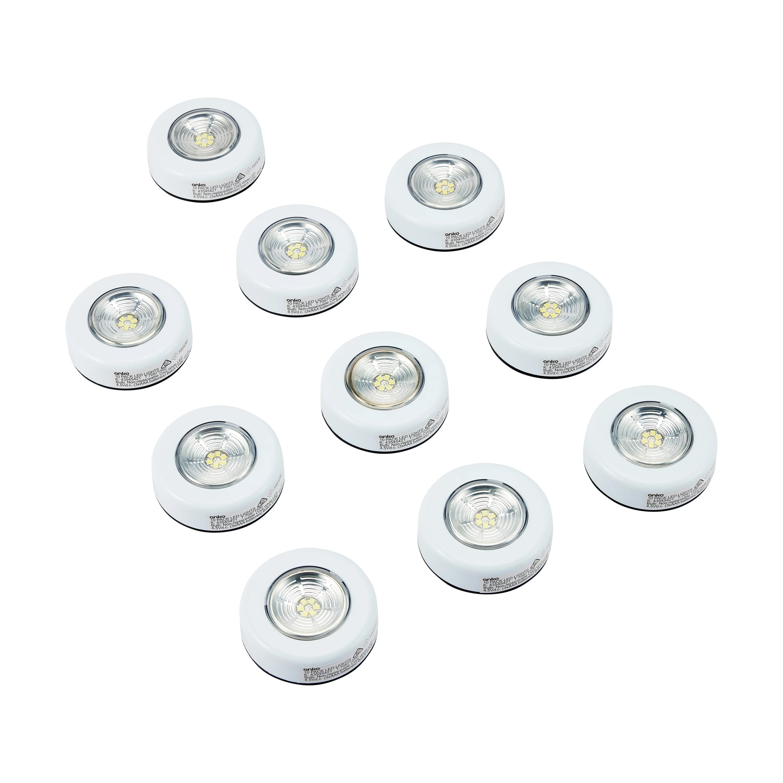 1 10 Pack LED Puck Lights, 1 of 7