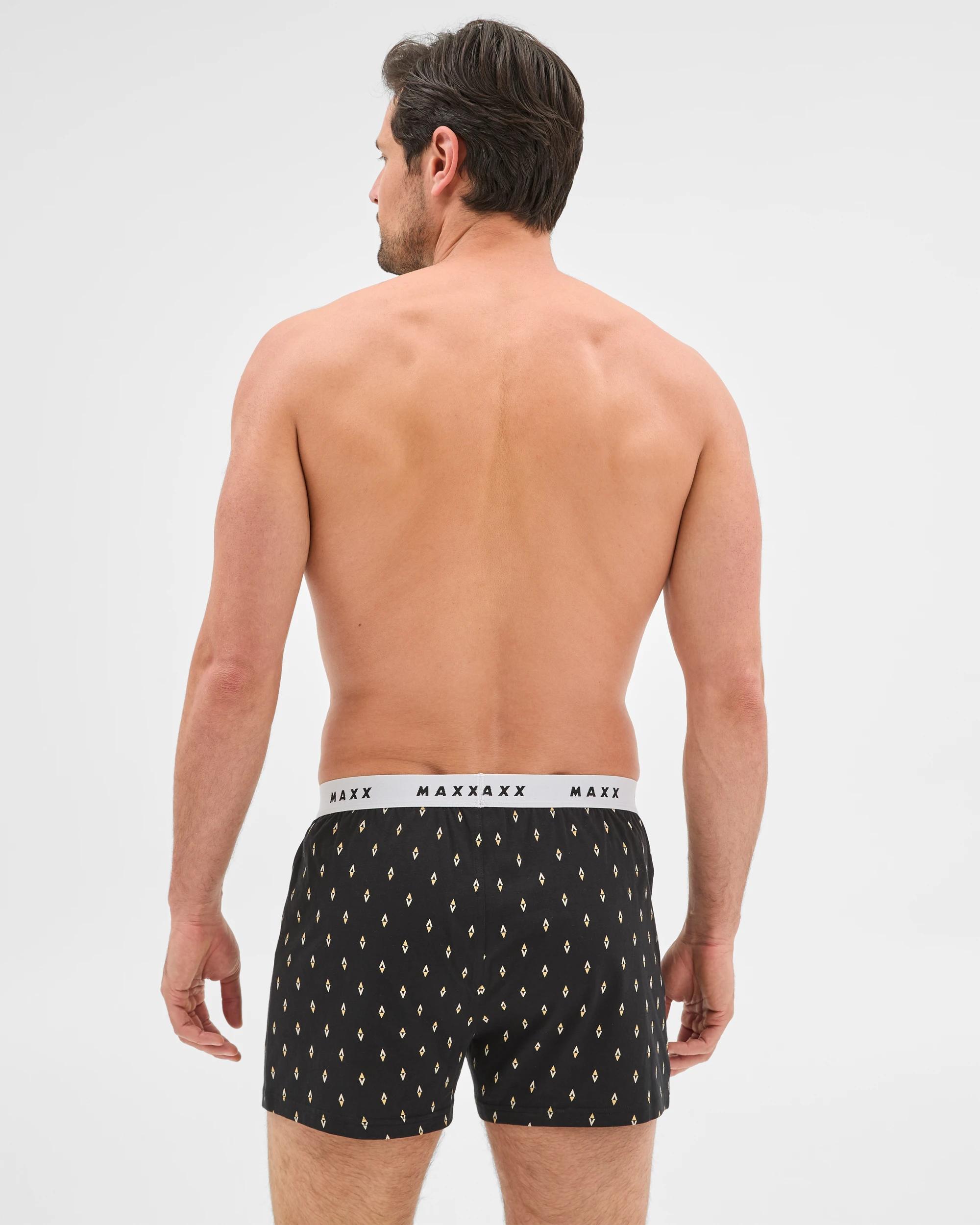 3 Mens Knit Boxers 3 Pack - Maxx MULTI BLACK GEO/STRIPE/SILVER MARLE, 3 of 4