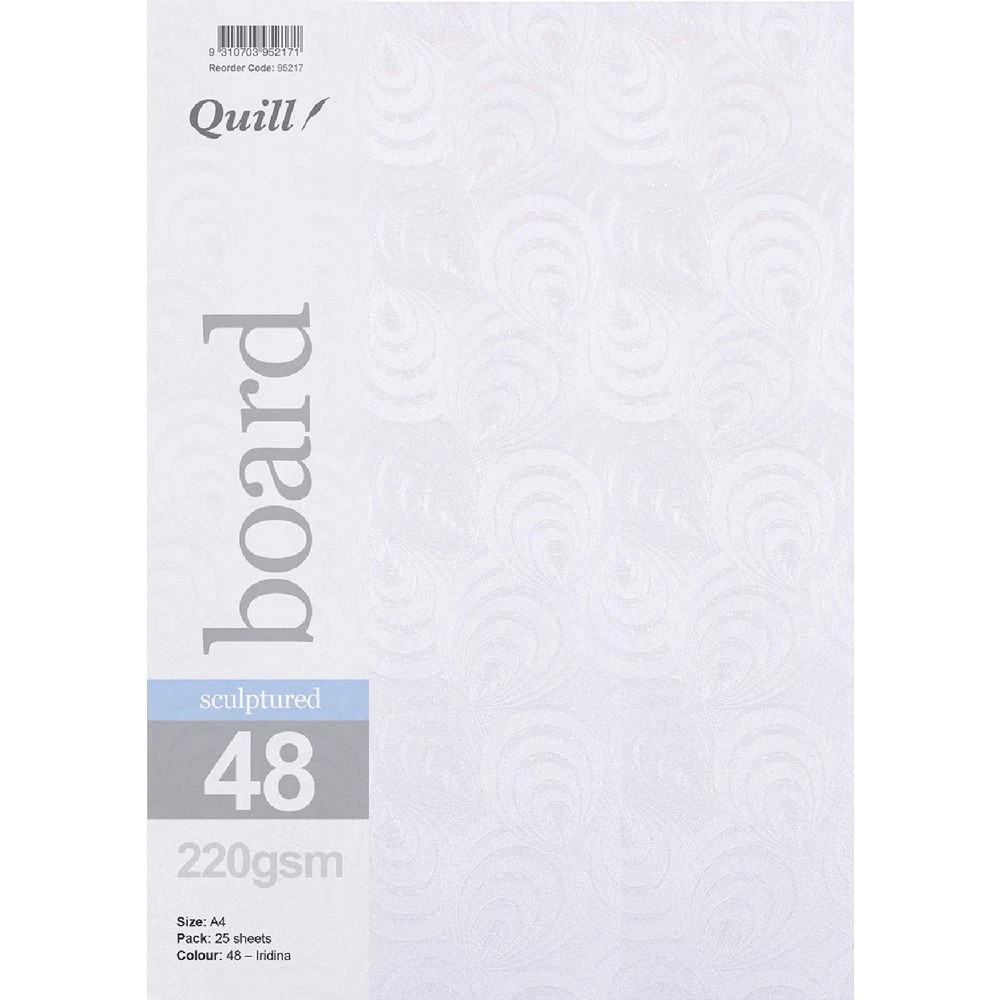 1 Quill Sculptured 220gsm A4 Board Iridina 25 Pack, 1 of 1