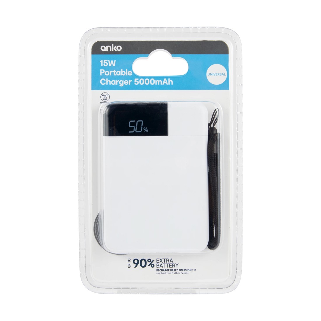 8 USB-A to USB-C 15W 5000mAh Portable Charger - White, 8 of 9