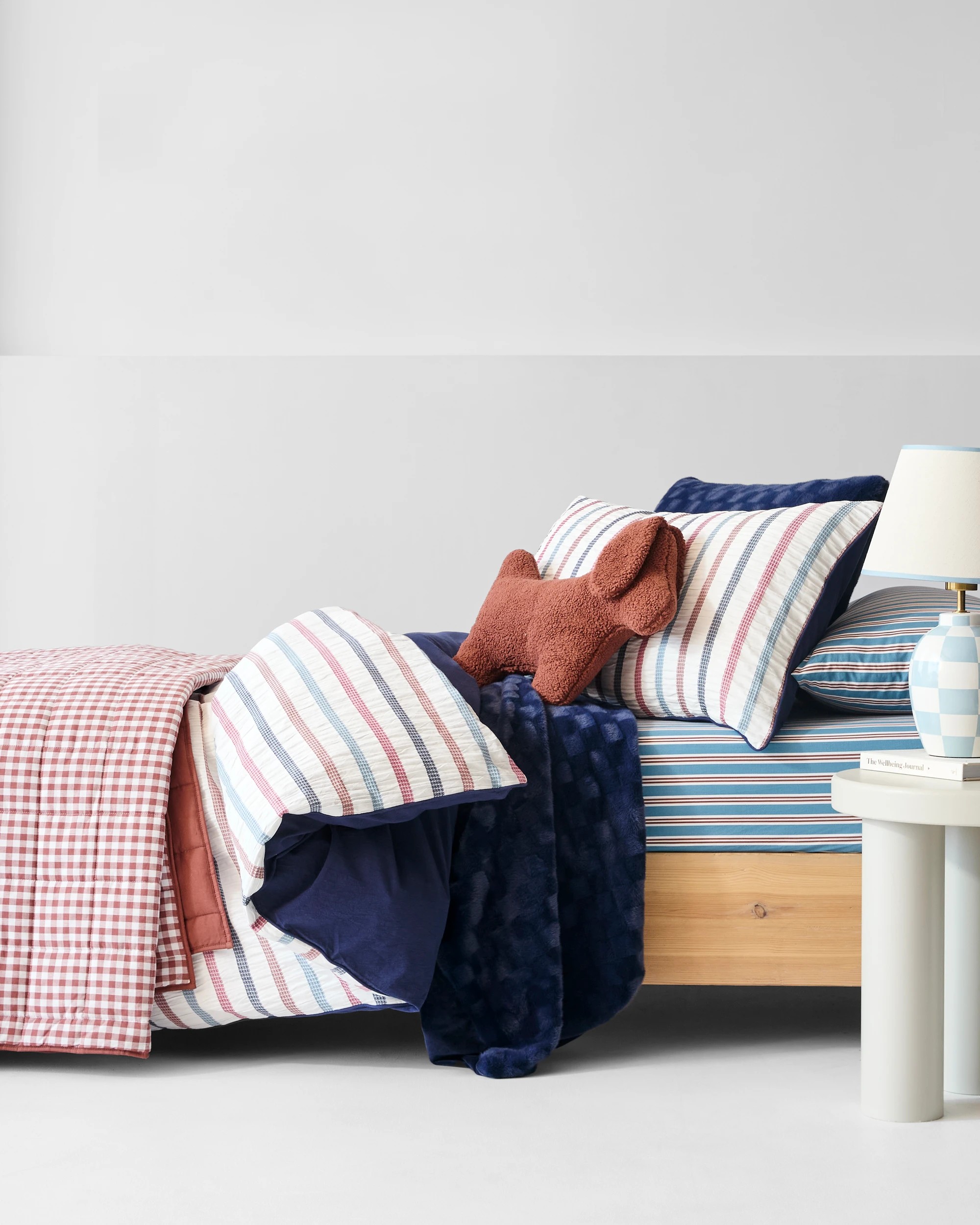 2 Target Frankie Waffle Stripe Seersucker Kids Quilt Cover Set - Queen Bed - Blue, 2 of 9