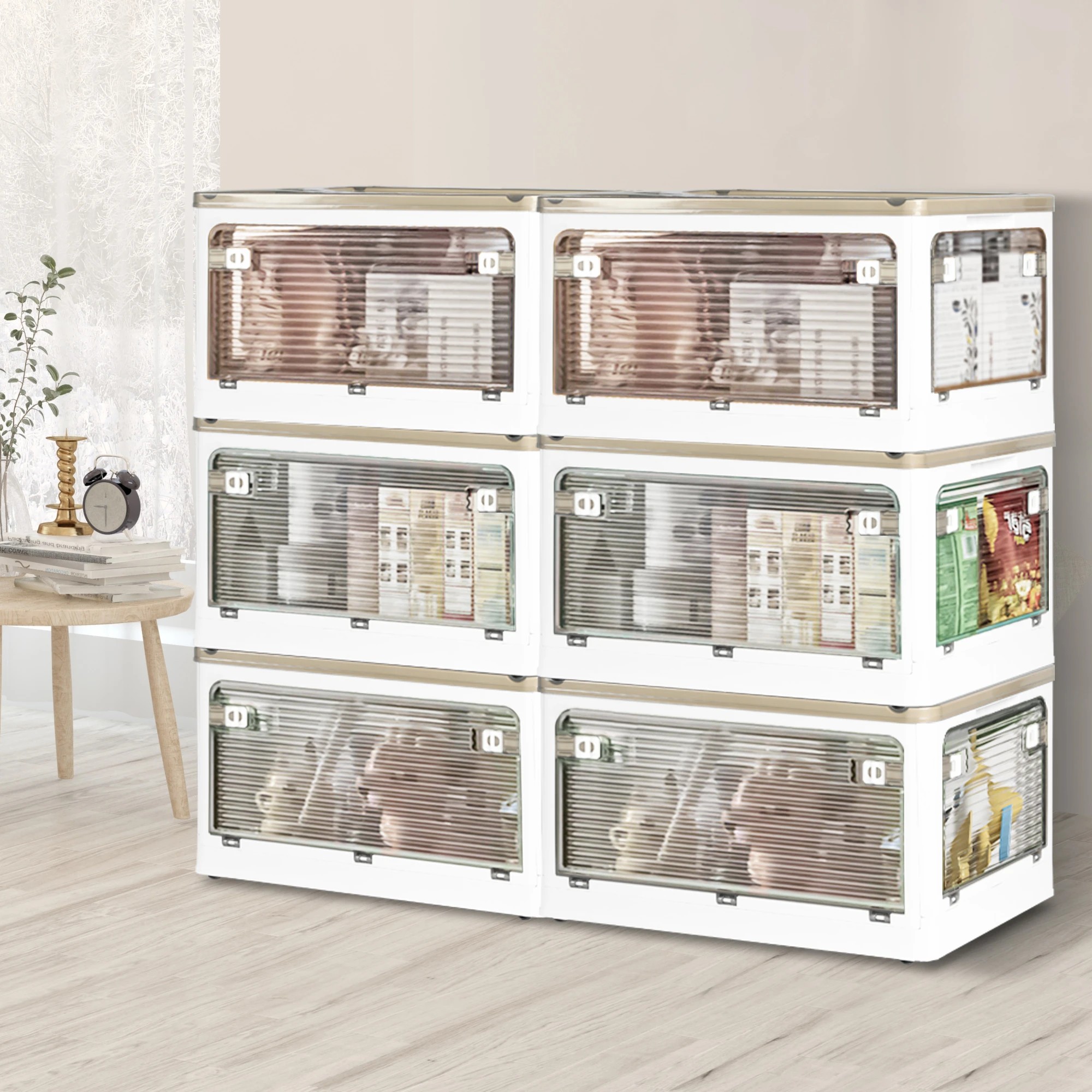 7 Traderight 55L M Size Foldatble Storage Container 5 Sides Open Door - White, 7 of 7