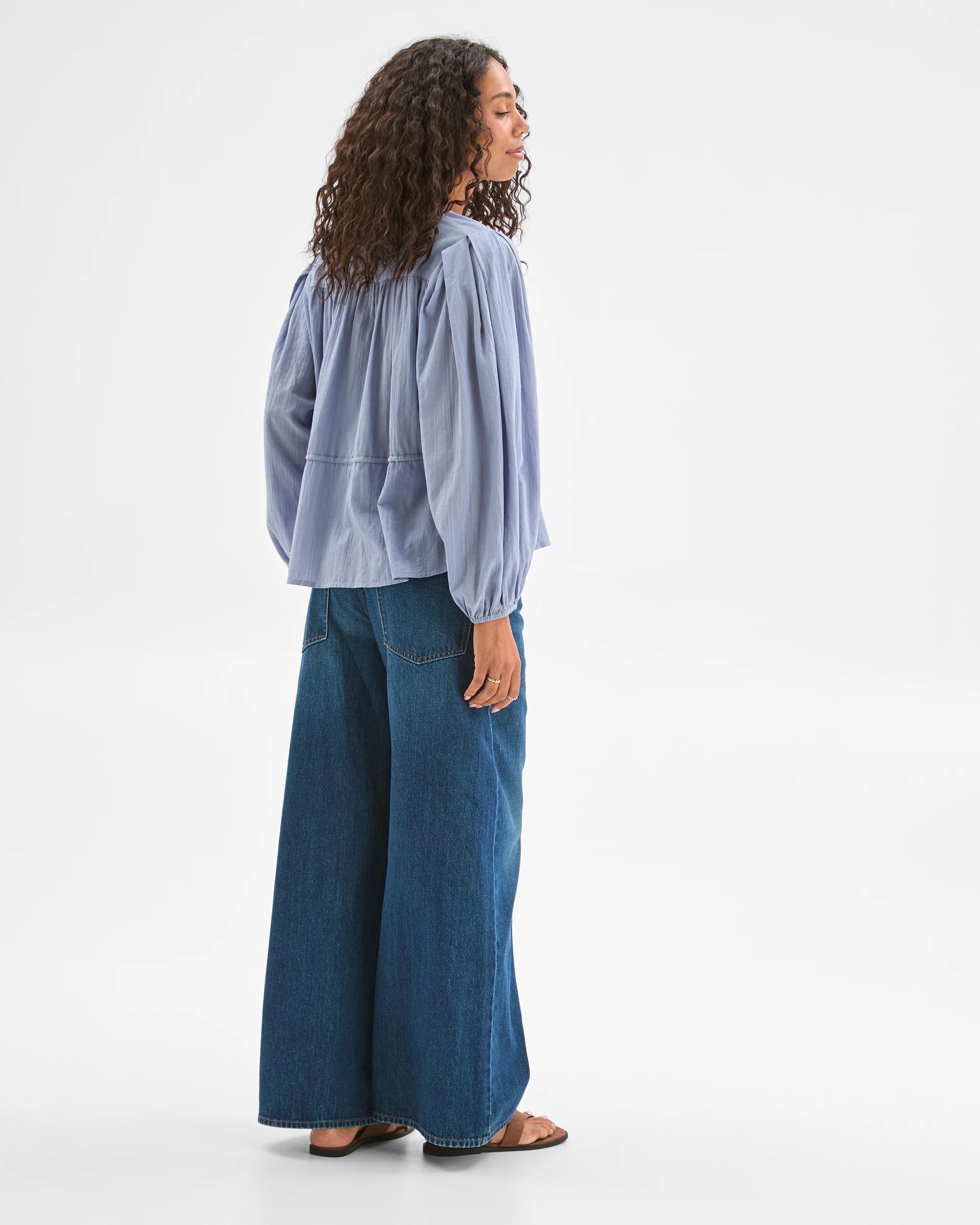 6 Target Woman Short Sleeve Tie Waist Blouse BLUEBELL, 6 of 6