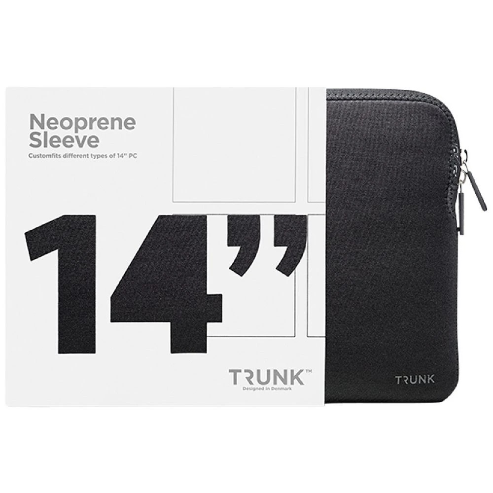 1 TRUNK Neoprene Laptop Sleeve 14" Black, 1 of 6