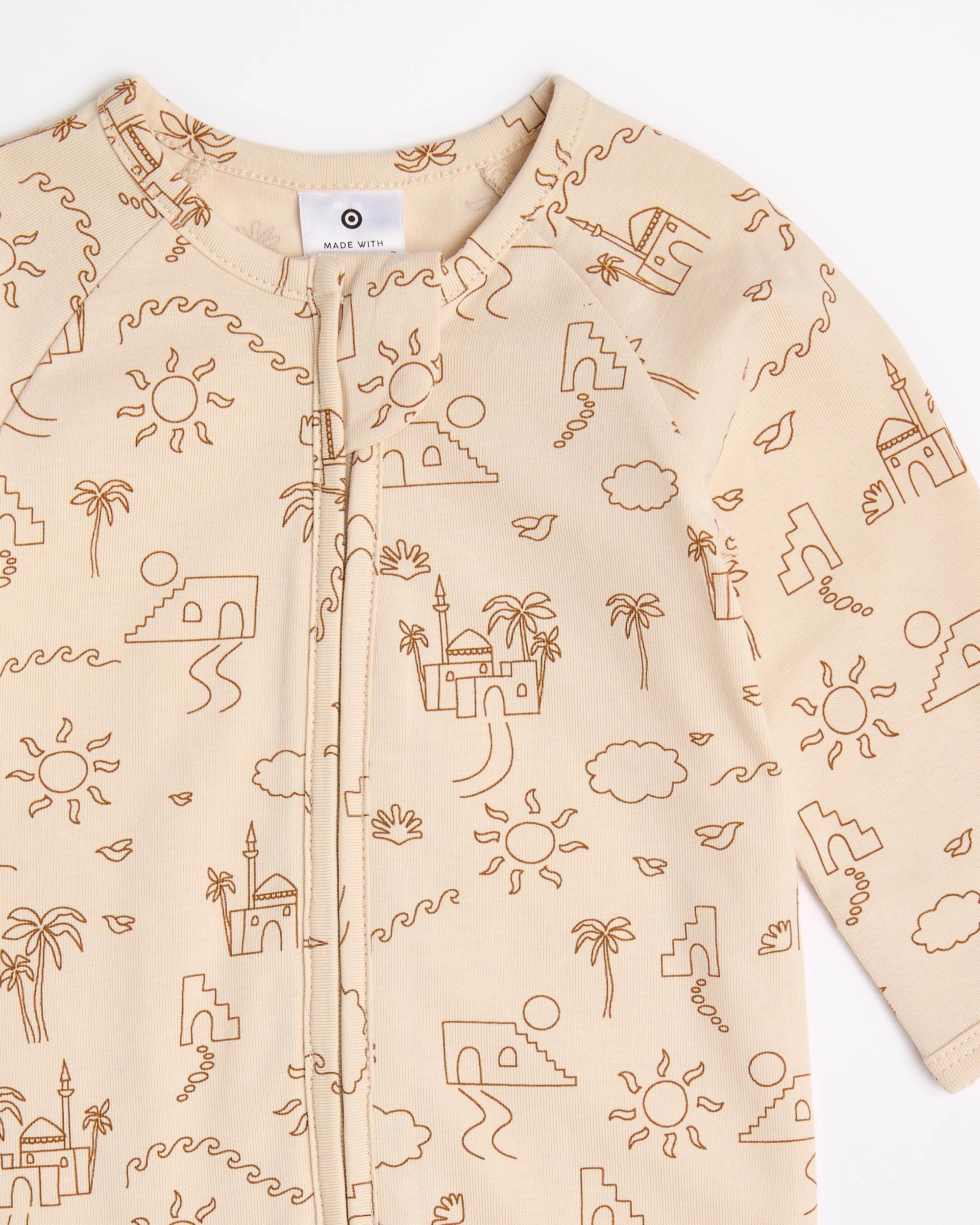 2 Target Organic Cotton Baby Footless Coverall CREAM SUMMER DAYS, 2 of 3