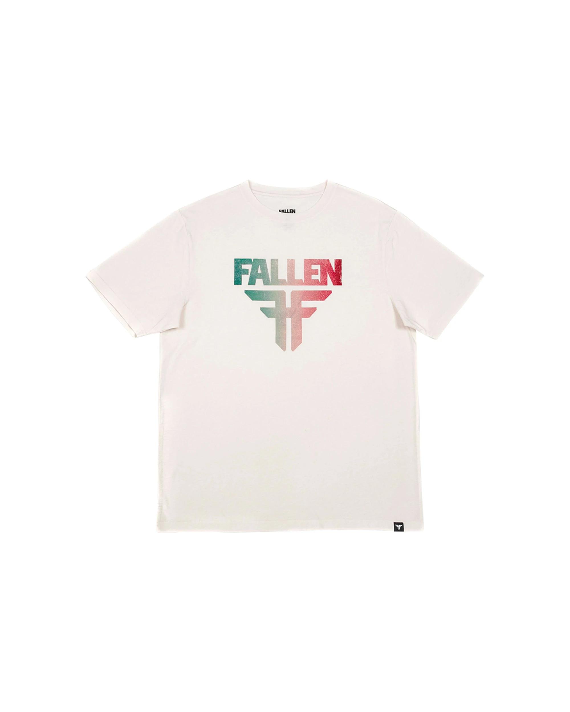 1 Fallen Footwear Men Insignia Tee Jumper Regular Fit Everyday Wear OFF WHITE/GREEN, 1 of 1