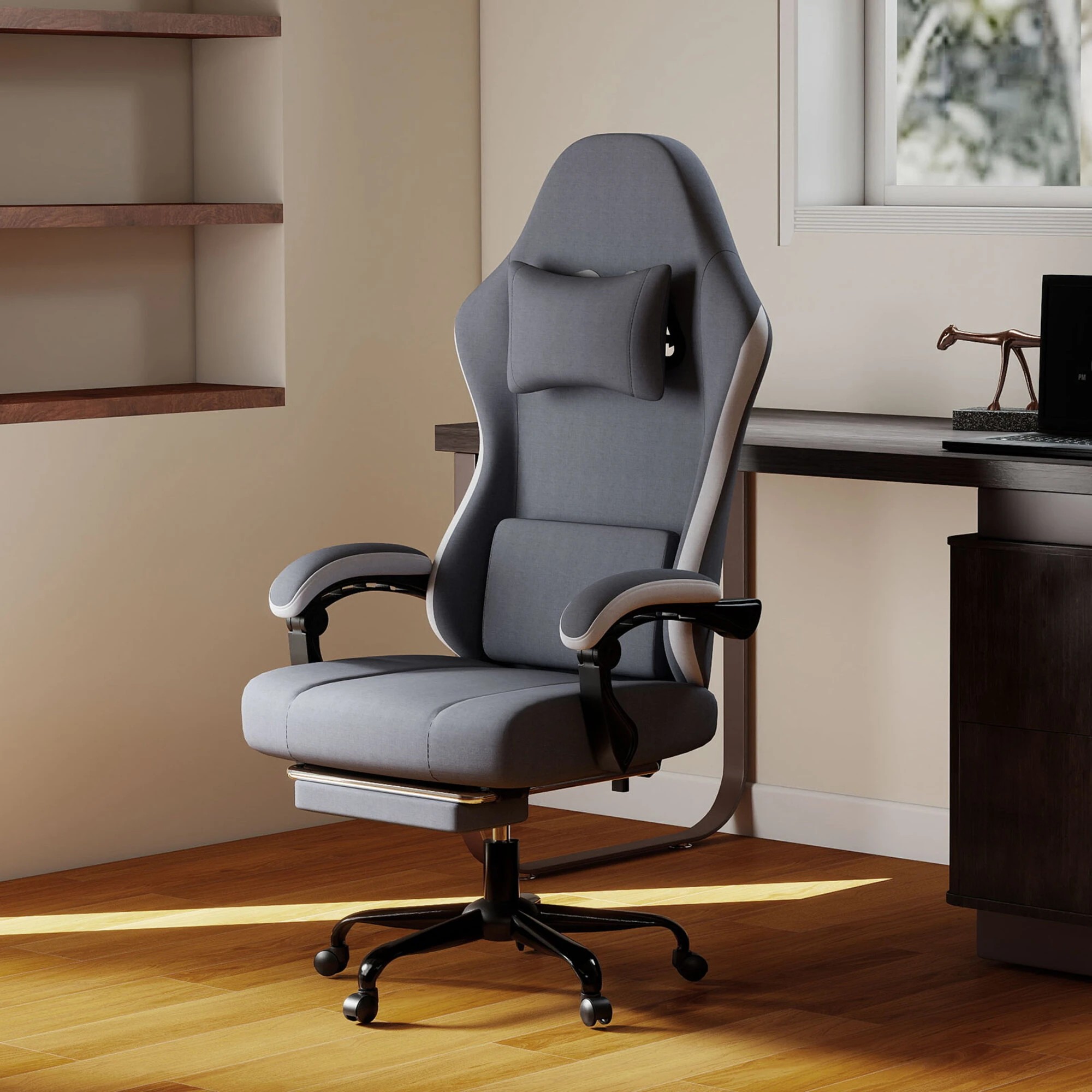 7 Levede Ergonomic Office Chair  PU Leather - Grey, 7 of 9