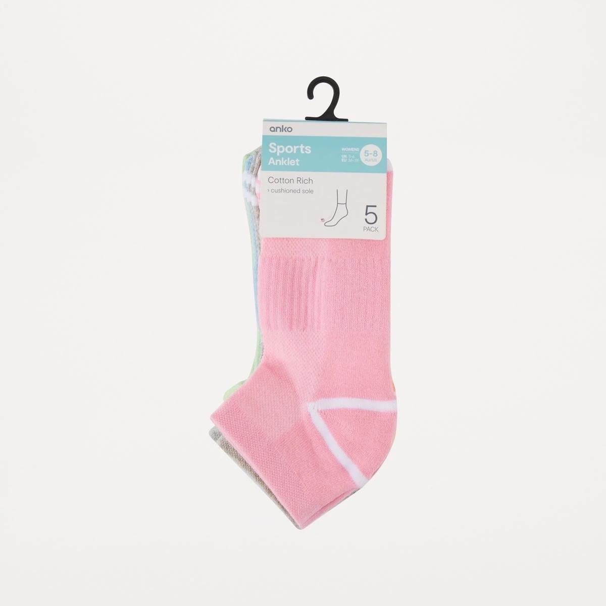 3 5 Pack Active Anklet Socks with Arch Support BRIGHTS, 3 of 3