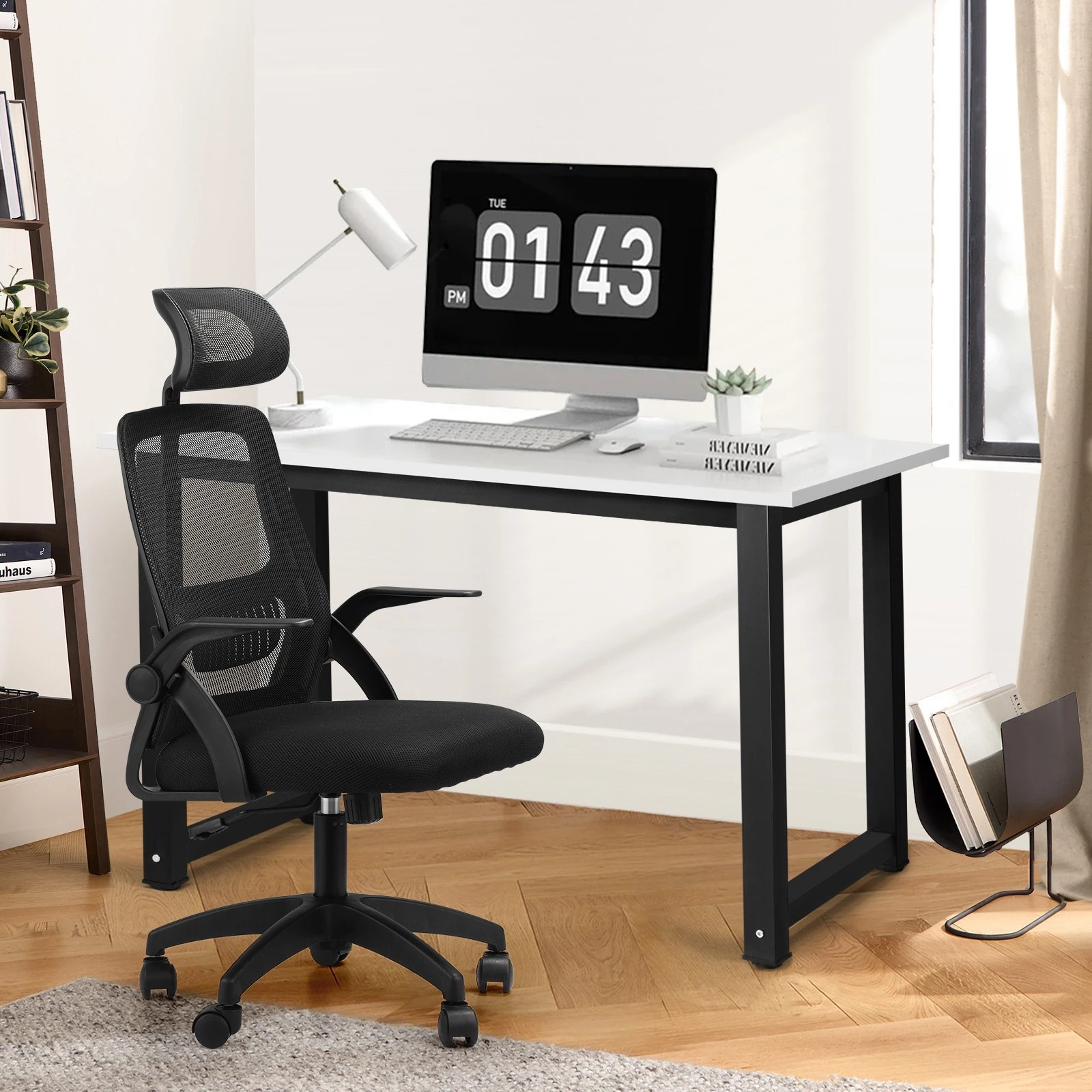 2 Oikiture Home Office Desk And Chair Set Computer Desk Mesh Office Chair
 - Multi, 2 of 10