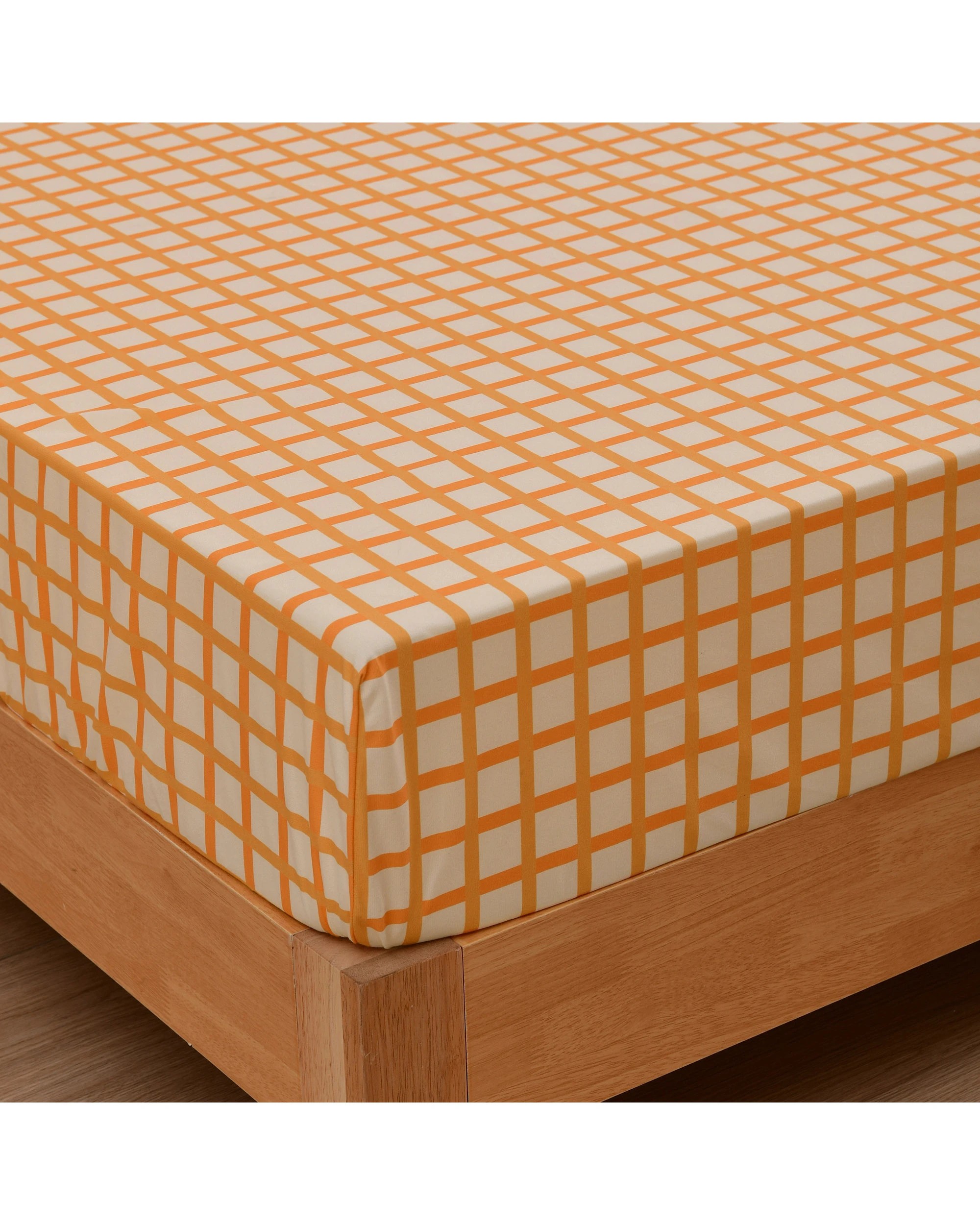 6 Dreamaker Micro Flannel Grid Combo Fitted Sheet Set - Queen Bed - Chai, 6 of 7