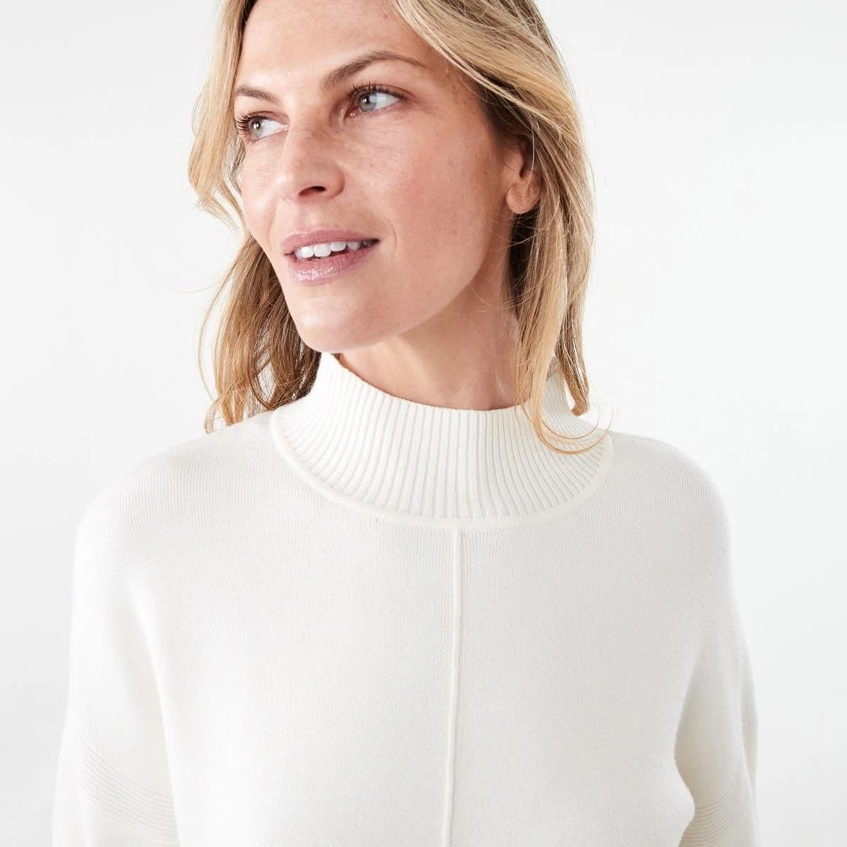4 Compact Mock Neck Jumper Ecru, 4 of 6