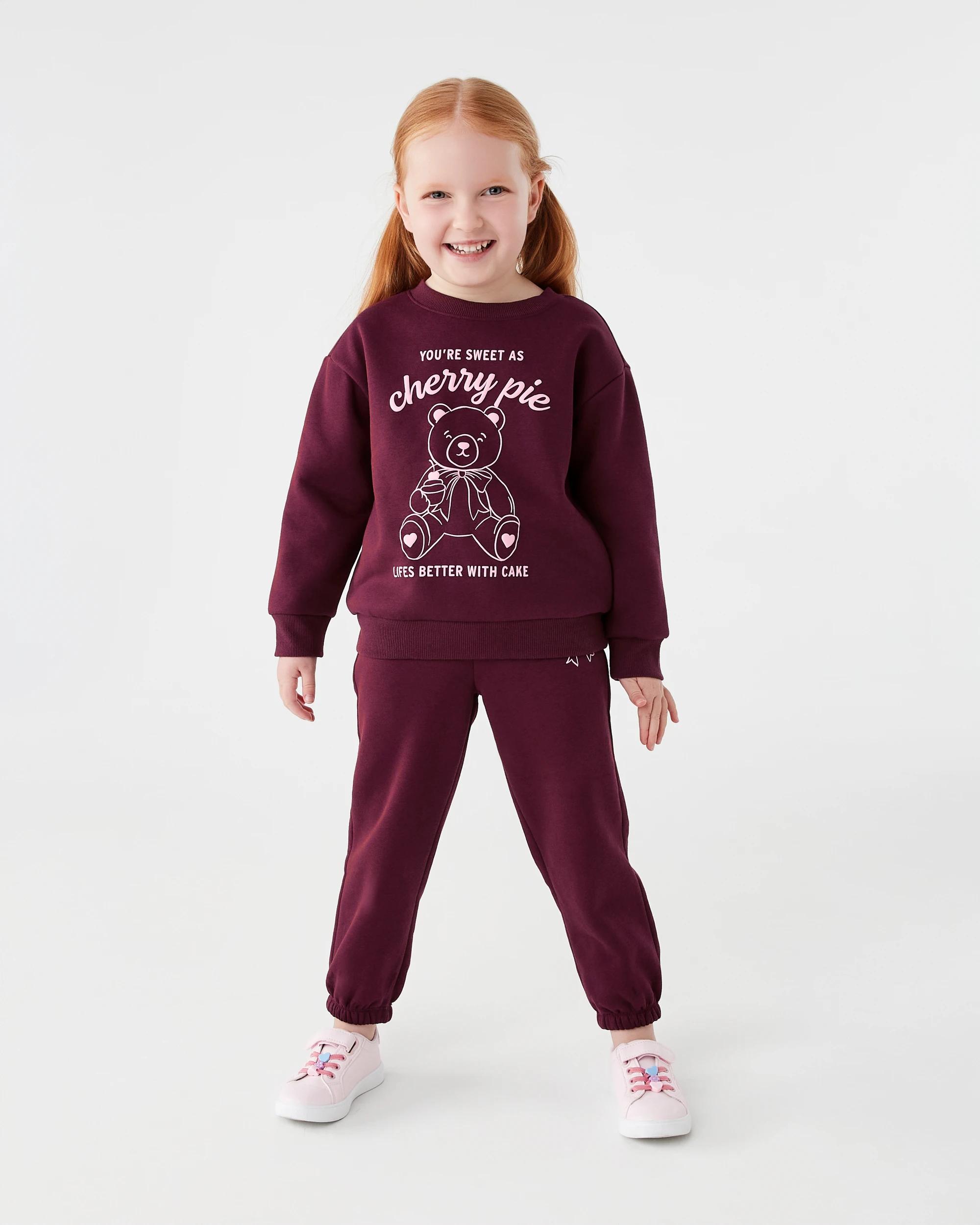6 Print Crew Sweater Red Teddy, 6 of 7