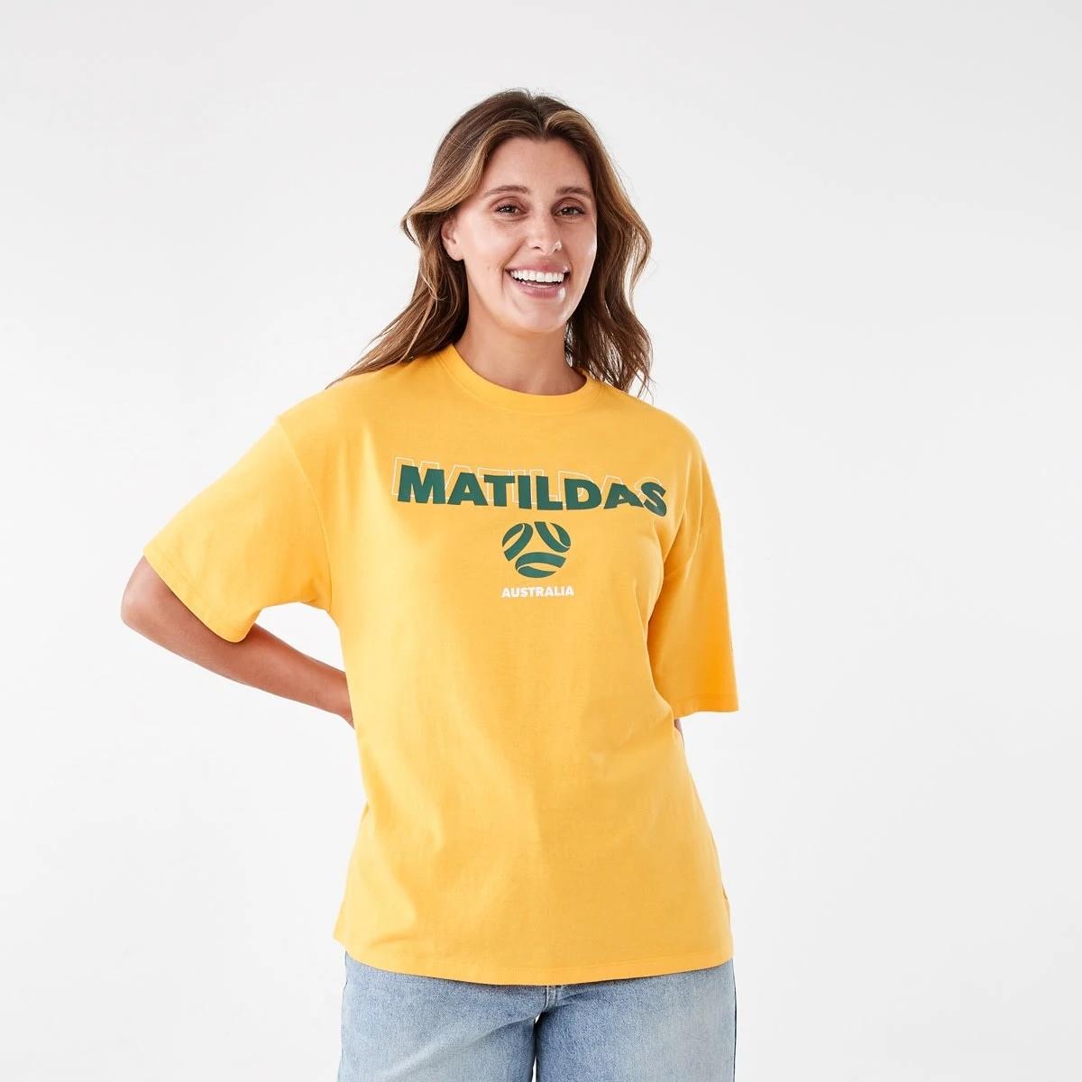 1 Official Matildas Adult Boyfriend T-shirt Yellow, 1 of 6