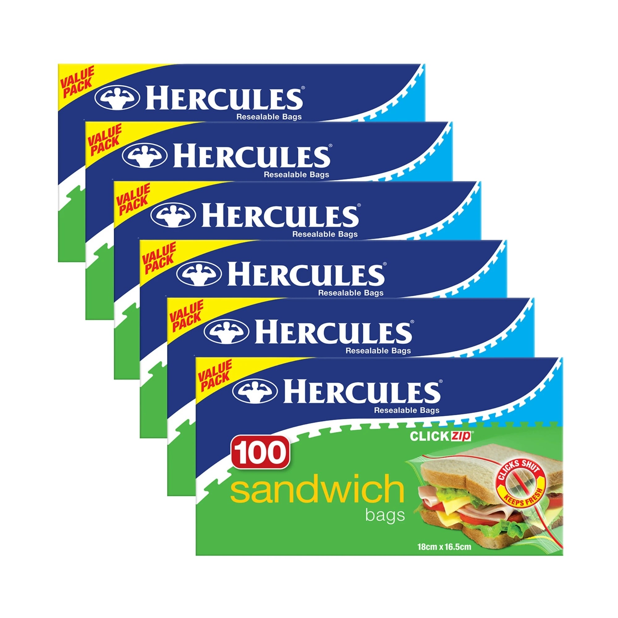 1 Hercules Sandwich Bags 100pk x6, 1 of 1