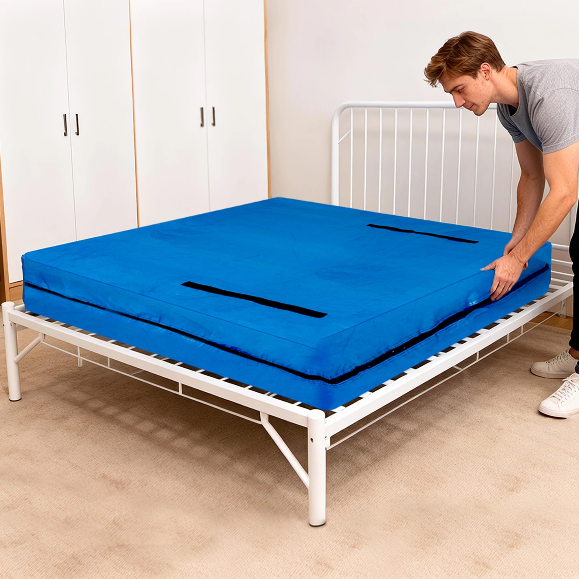 7 Dreamz Mattress Bag Protector Plastic Moving Storage Cover Carry Single King, 7 of 9