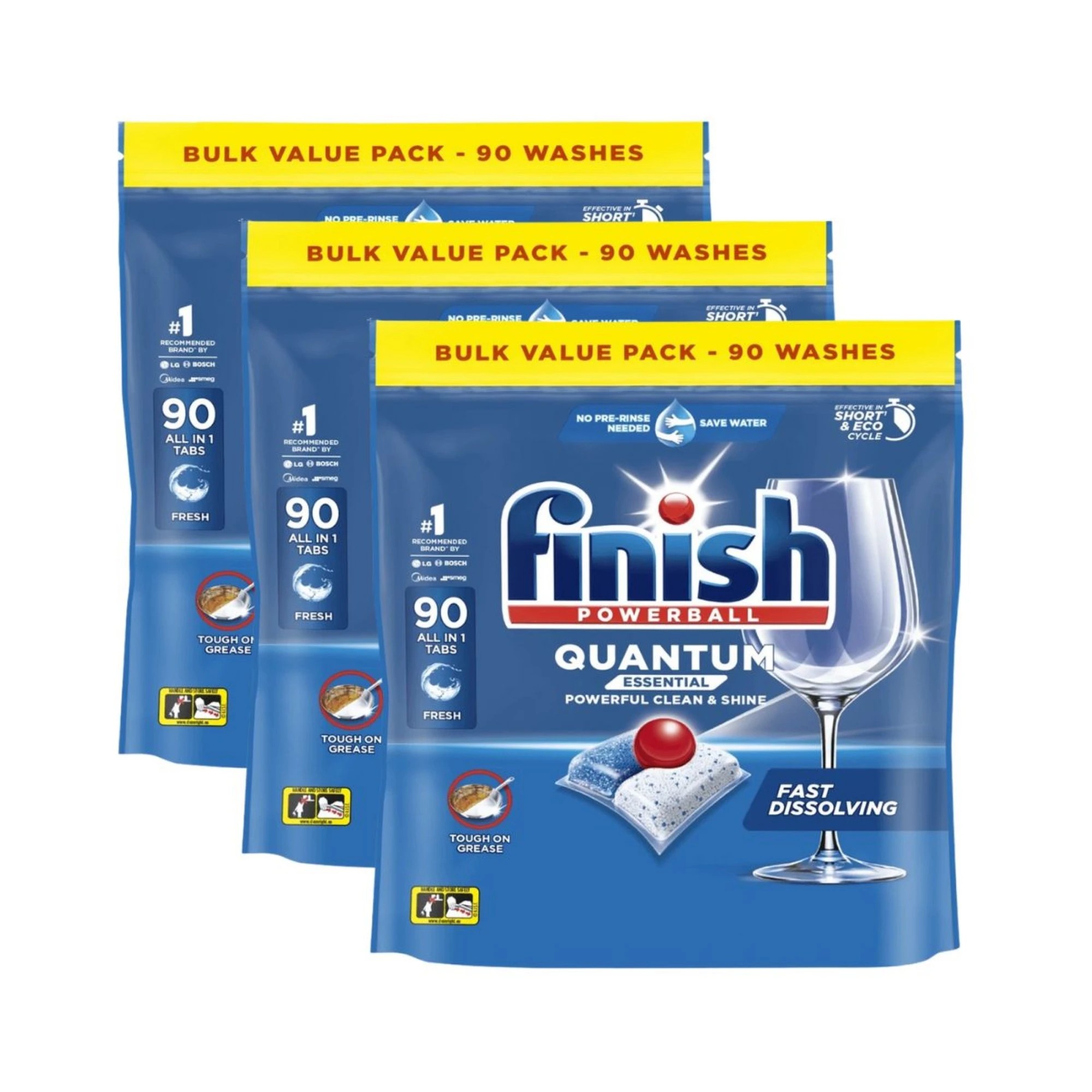 1 Finish Powerball Quantum Reg Dish Caps 90Pk x3, 1 of 2