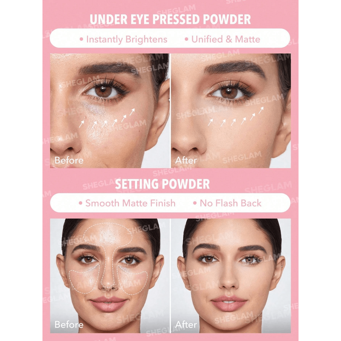 4 SHEGLAM Insta-Ready Face & Under Eye Setting Powder Duo - Bubblegum, 4 of 8