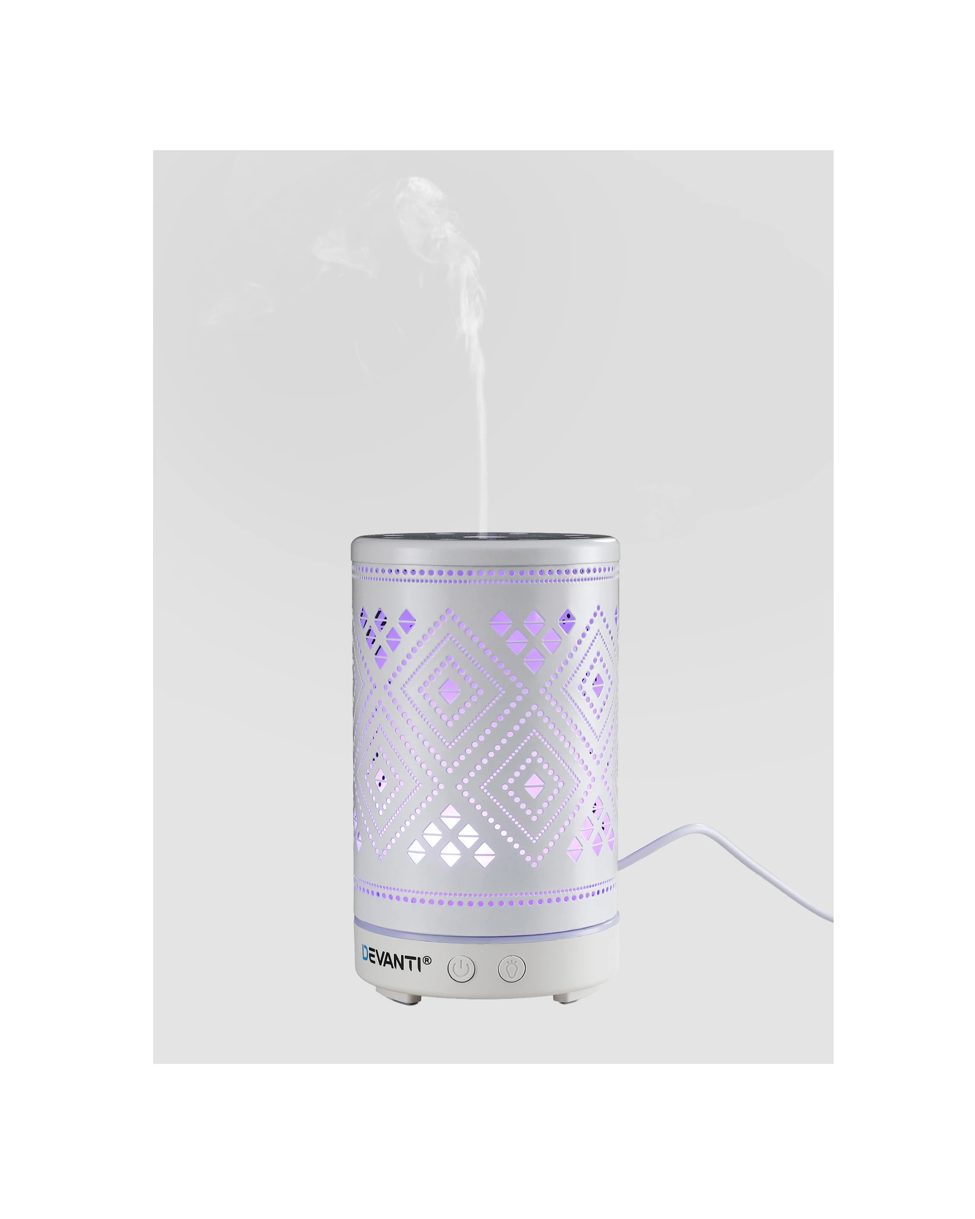 4 Devanti Ultrasonic Aroma Diffuser Aromatherapy 100ml LED Lights Iron Humidifier - Multi, 4 of 8