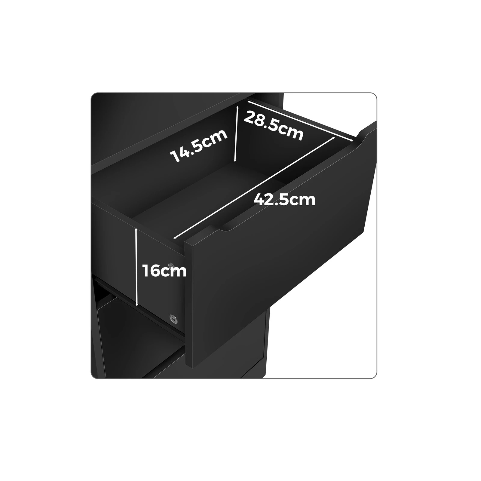 8 Alfordson Chest of 3 Drawers Office Storage Cabinet Tallboy Bedroom - Black, 8 of 10