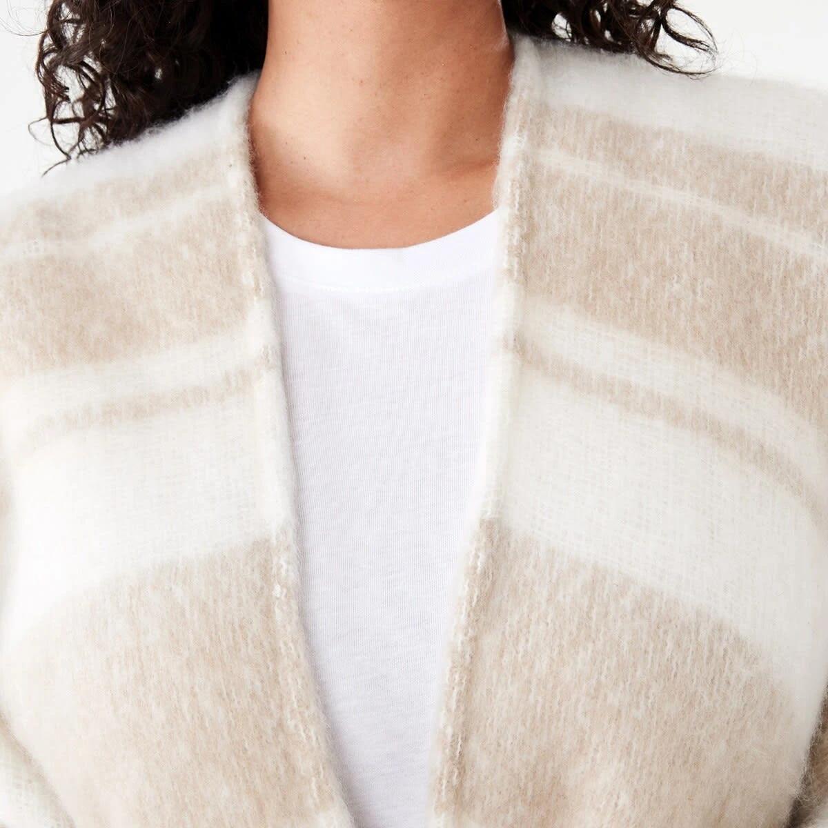 5 Fluffy Wrap Scarf Bge Stripe, 5 of 6