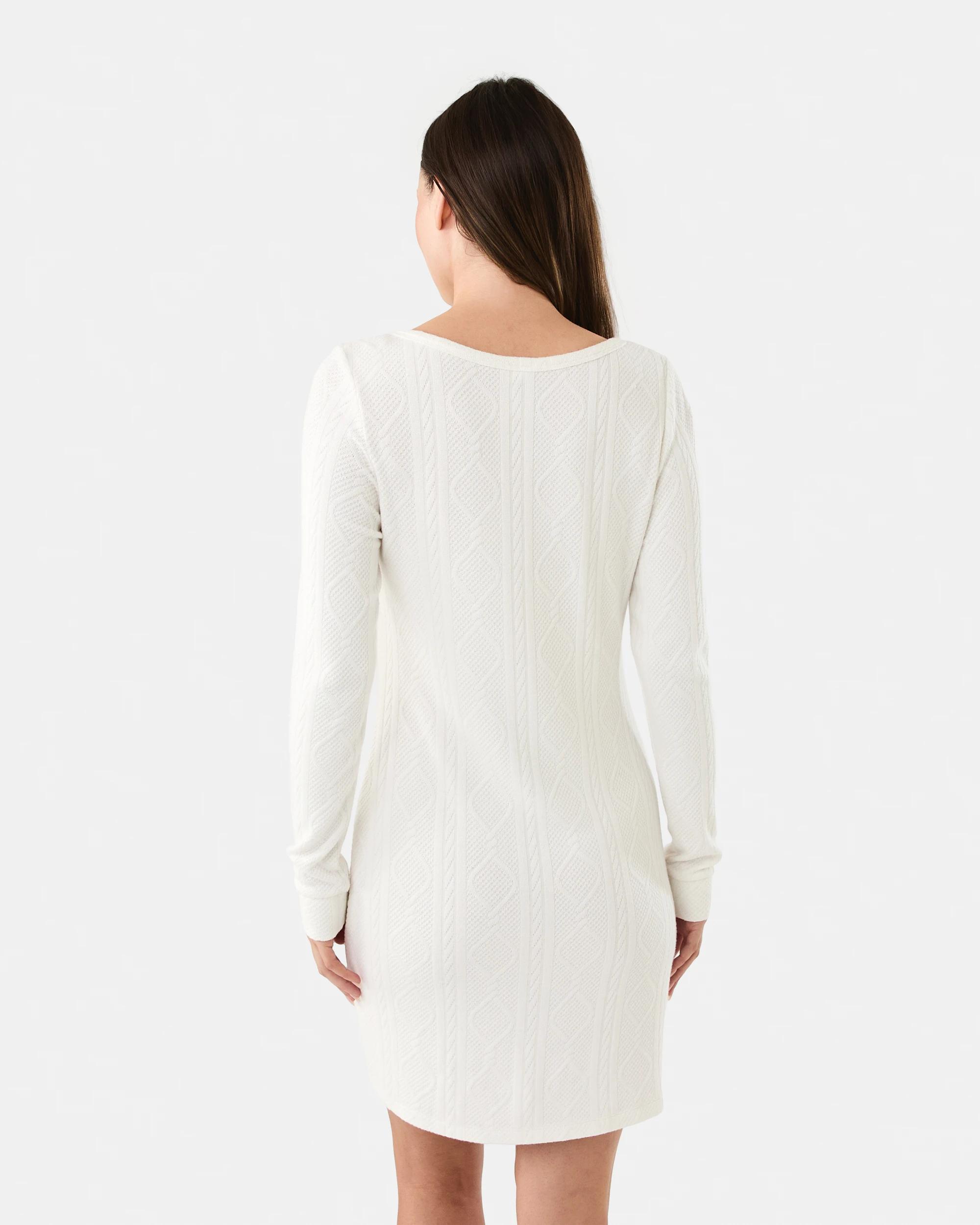 3 Long Sleeve Cable Lounge Nightie Whisper, 3 of 8