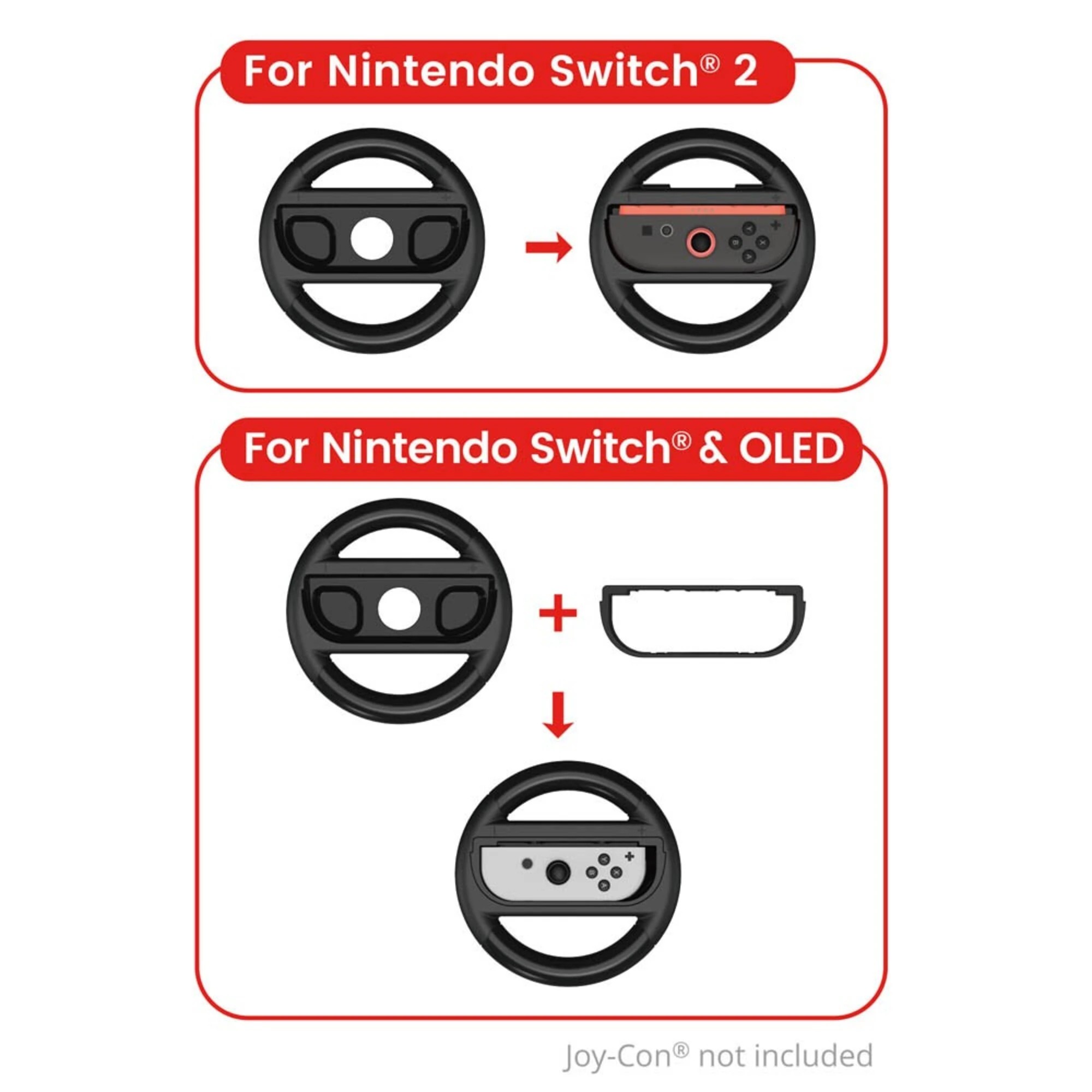 3 Atrix - Joy-Con Wheel Grip for Nintendo Switch 2 Twin Pack - Multi, 3 of 4