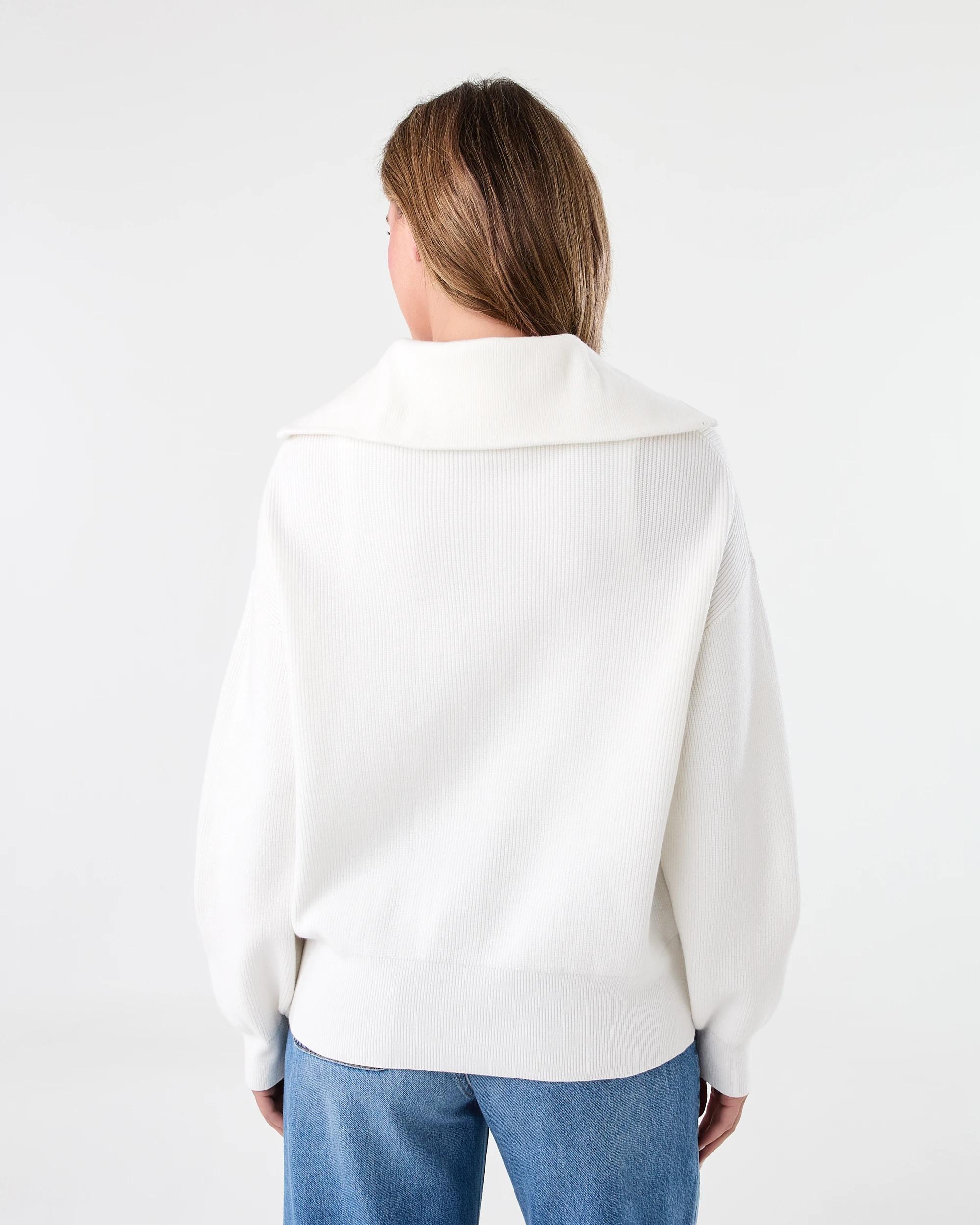 3 Ribbed Zip Through Jumper Cld White, 3 of 8