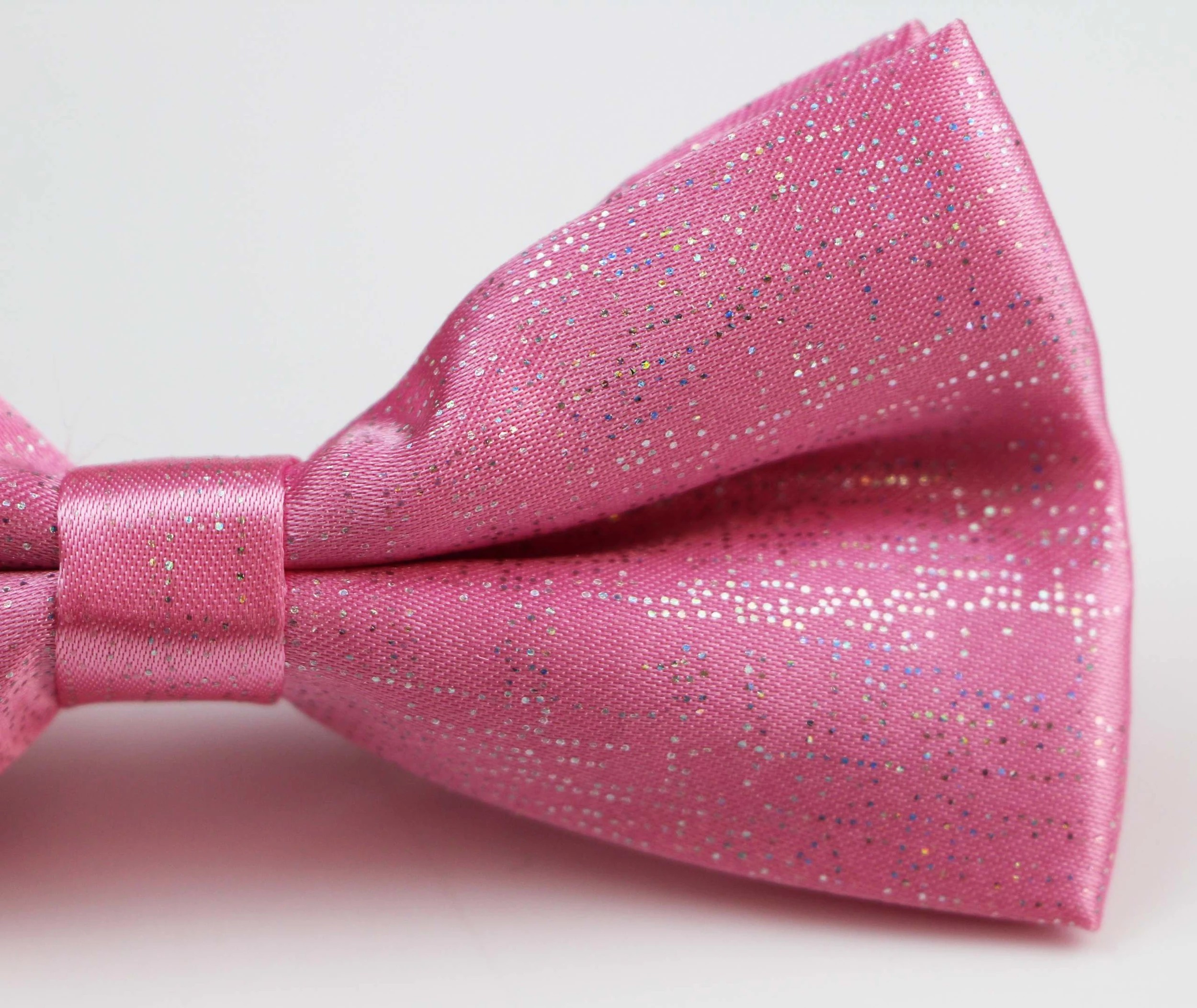 3 Zasel Mens Light Pink Sparkly Glitter Patterned Bow Tie - Pink, 3 of 4