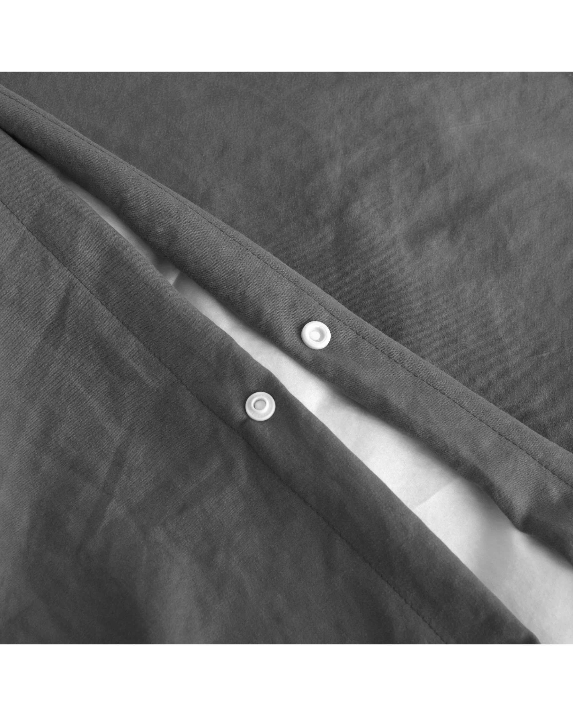 4 Dreamaker Superfine Washed Microfibre Quilt Cover Set - Double Bed - Charcoal, 4 of 7