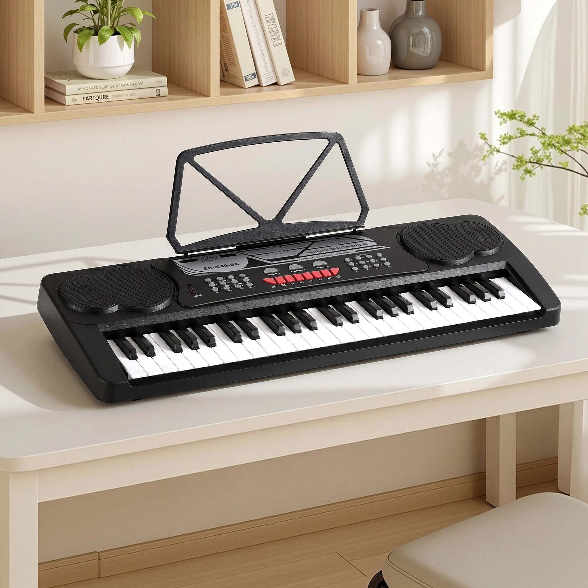 2 Alpha 49 Key Electronic Keyboard Portable Digital Piano Musical Instrument - Black, 2 of 7