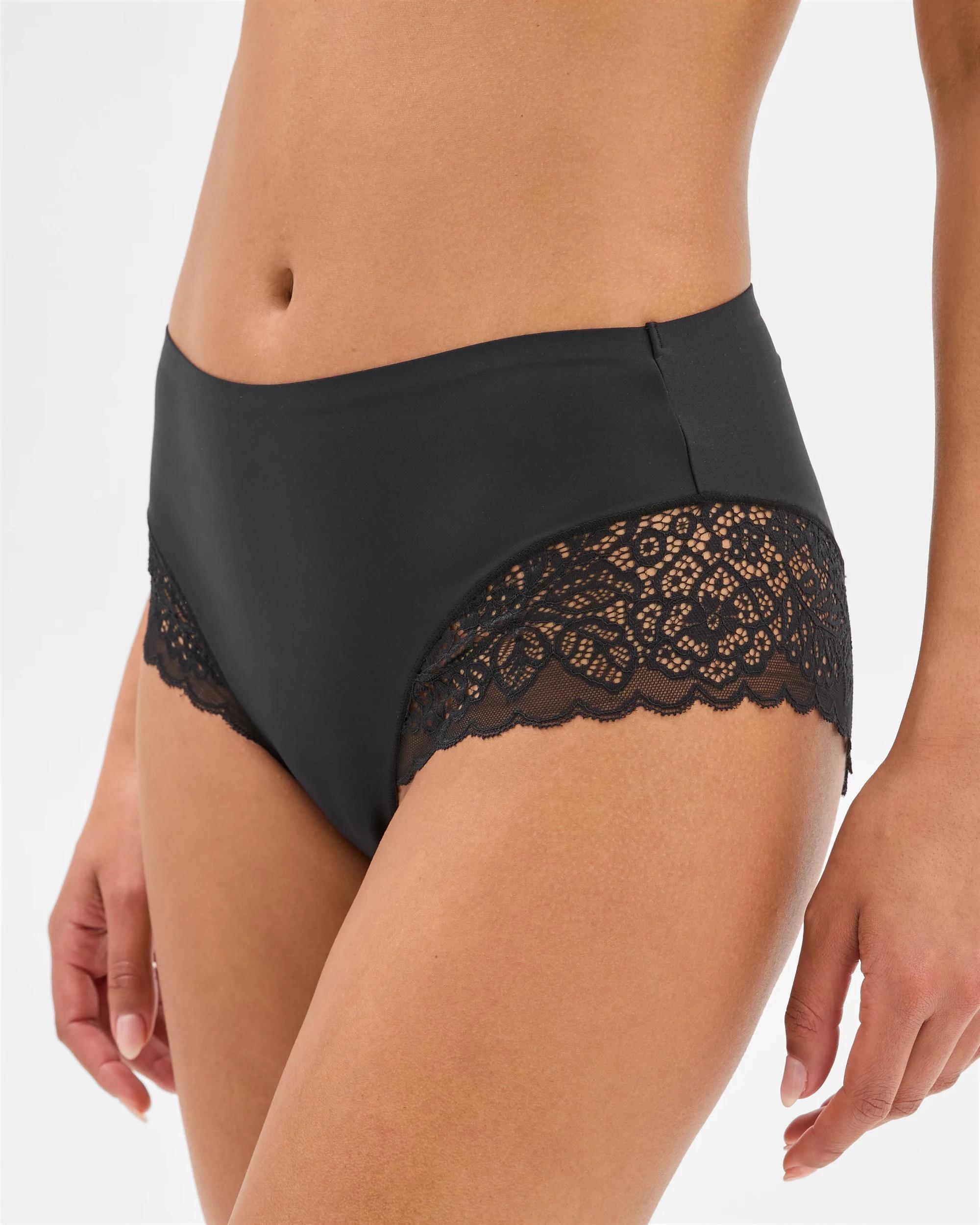 2 Target Womens Luna Smooth Touch Lace Bonded Waist Midi Briefs 2 Pack BLACK, 2 of 4