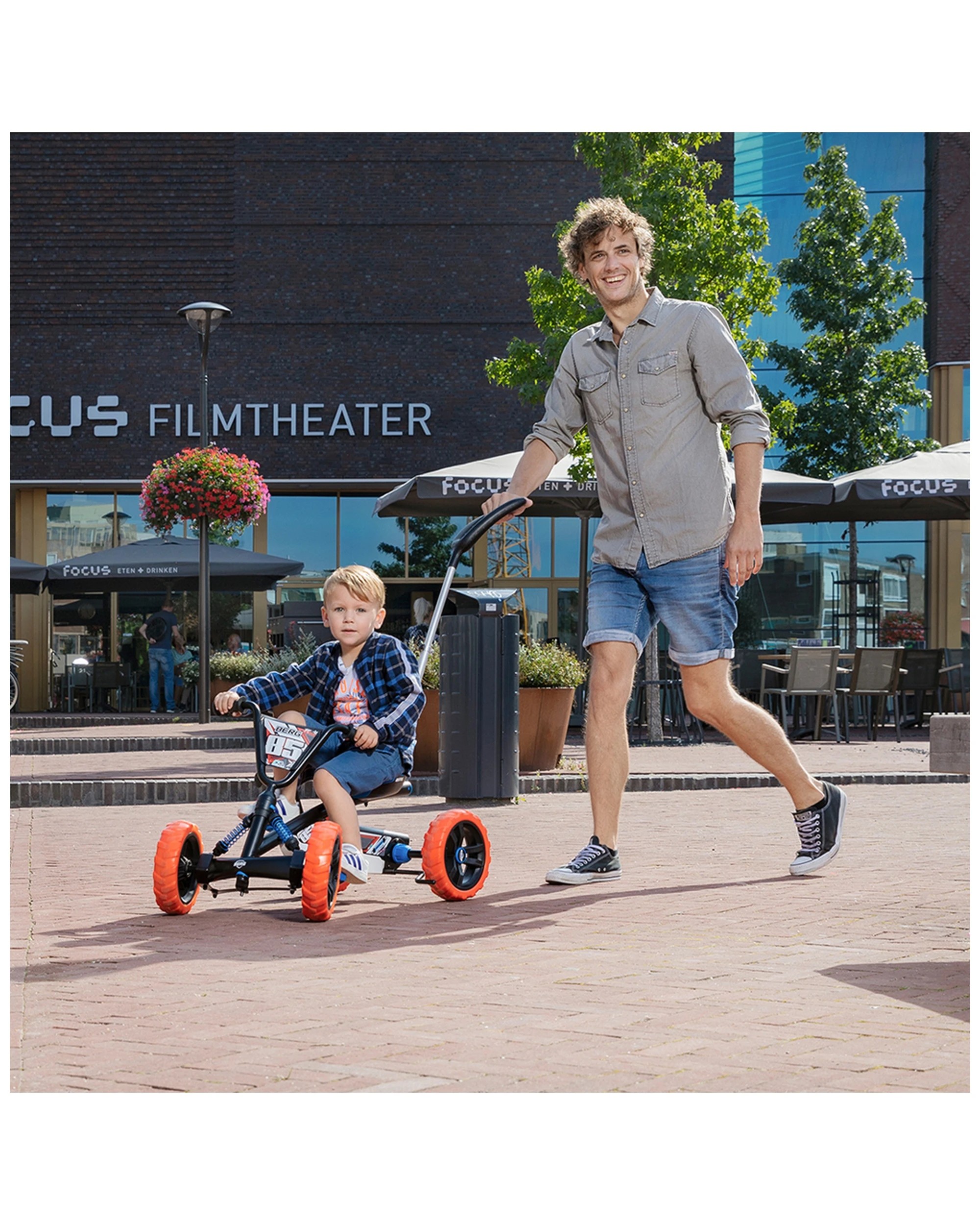 4 Berg Buzzy Nitro Kids Pedal Go Kart 2 In 1 Orange Blue 2 5y Ride On Toy - Multi, 4 of 4