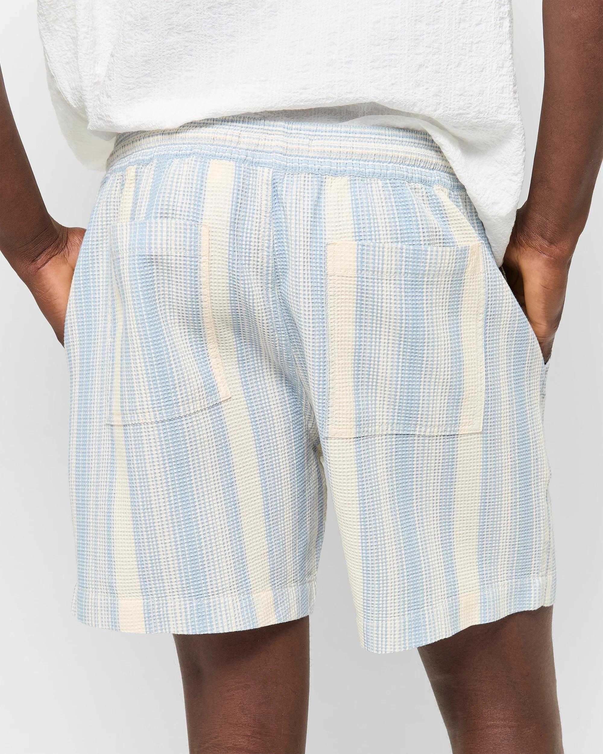 4 Australian Cotton Textured Shorts - Commons LIGHT BLUE, 4 of 5
