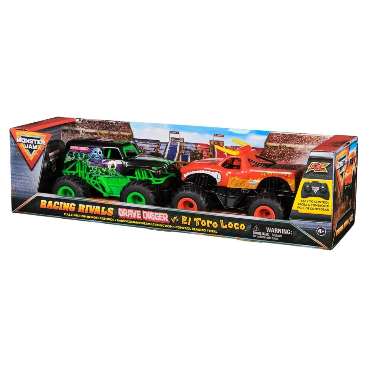 8 2 Pack Monster Jam RC 1:24 Grave Digger vs  El Toro Loco Racing Rivals, 8 of 9