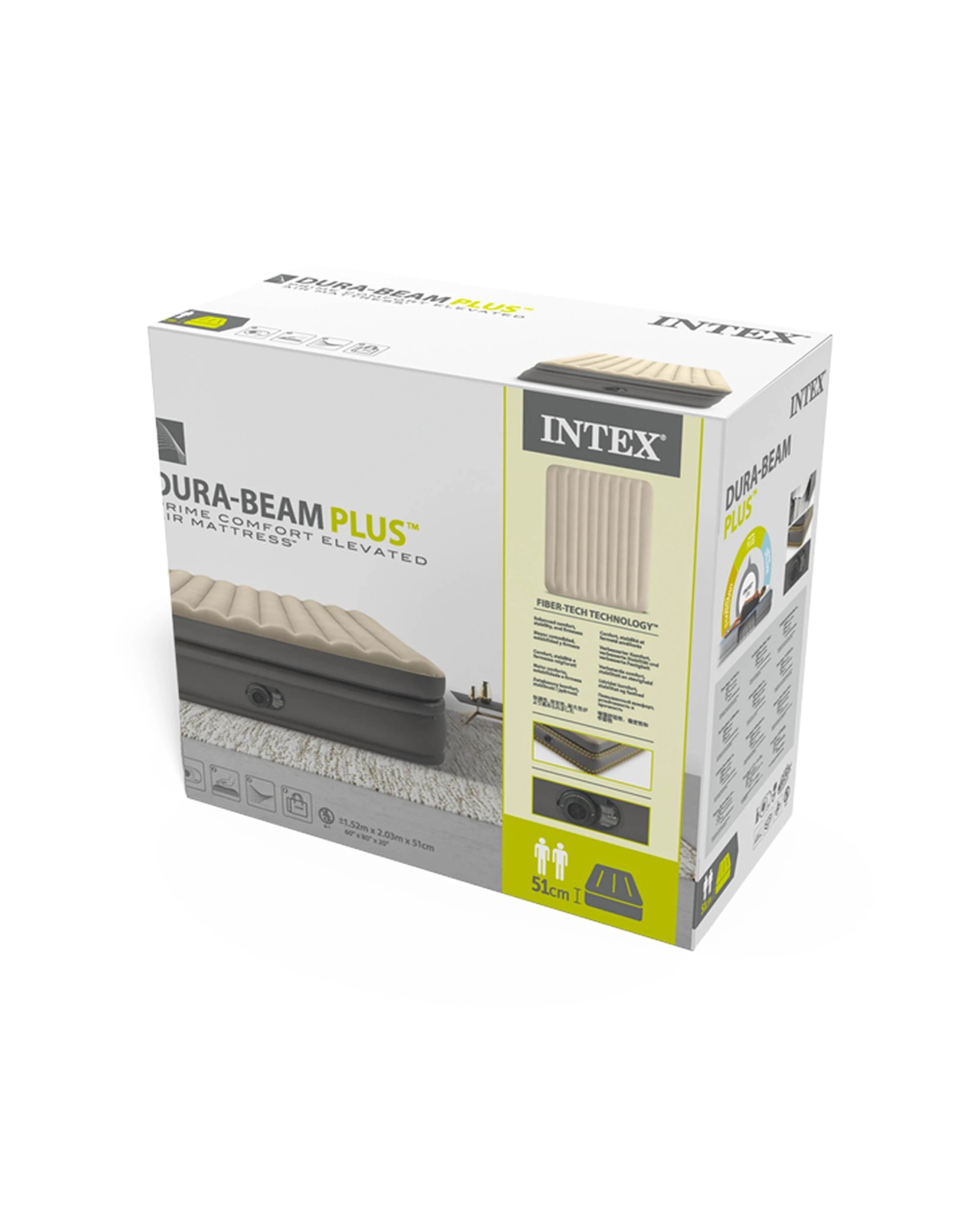 3 INTEX Comfort Elevated Inflatable Airbed Fiber-Tech Double Layered - Queen Bed - Multi, 3 of 6