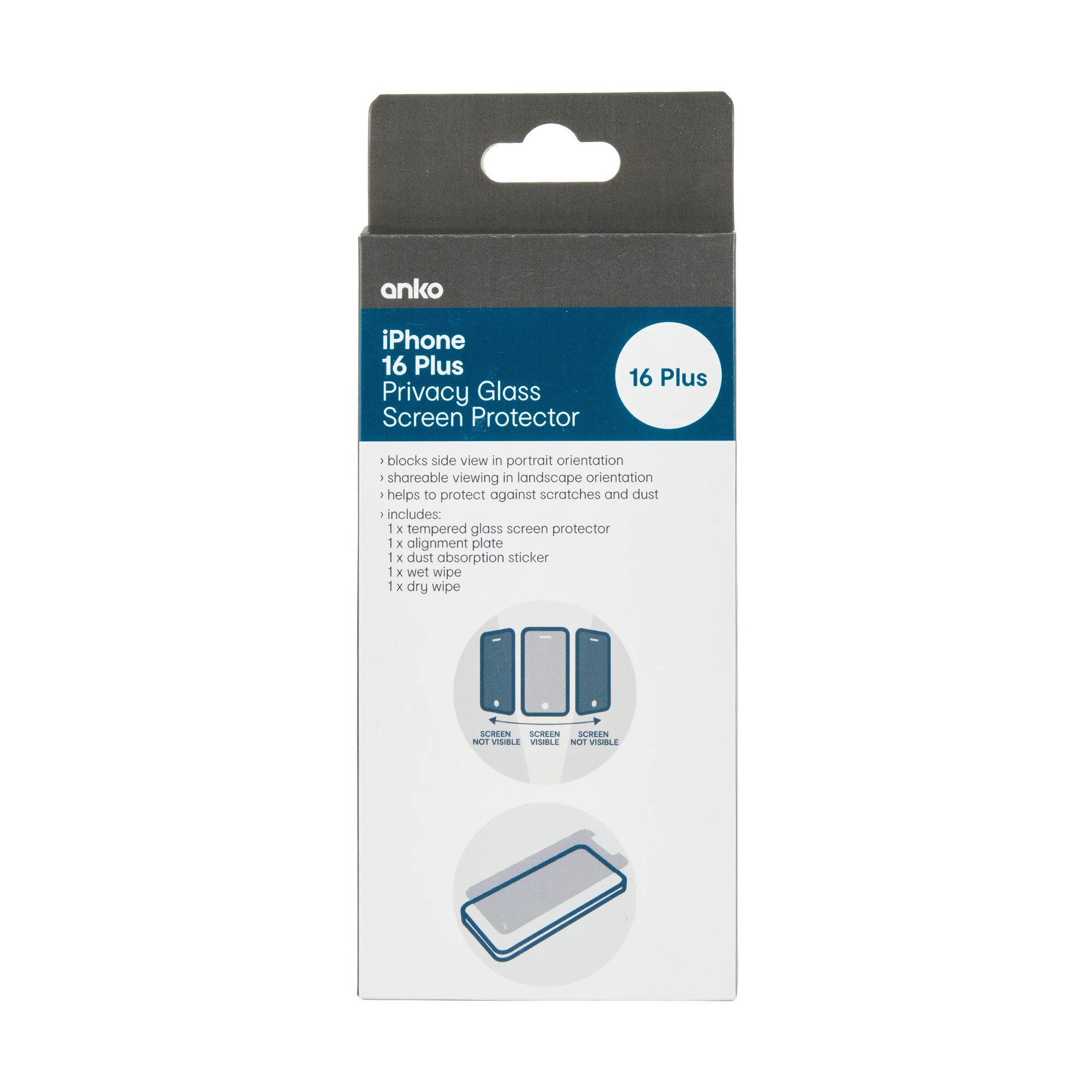 1 iPhone 16 Plus Privacy Screen Protector, 1 of 3