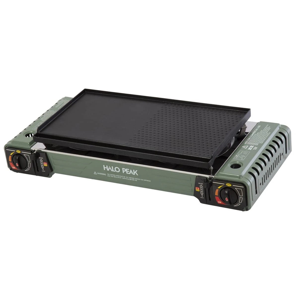 1 Halo Peak Butane Twin Burner Stove with Hotplate, 1 of 9