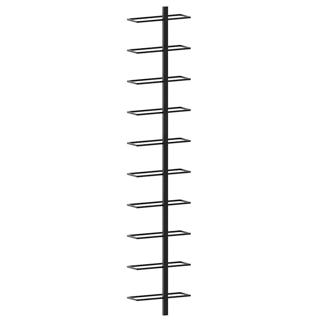 5 vidaXL Wall-mounted Wine Rack For 10 Bottles Metal - Black, 5 of 6
