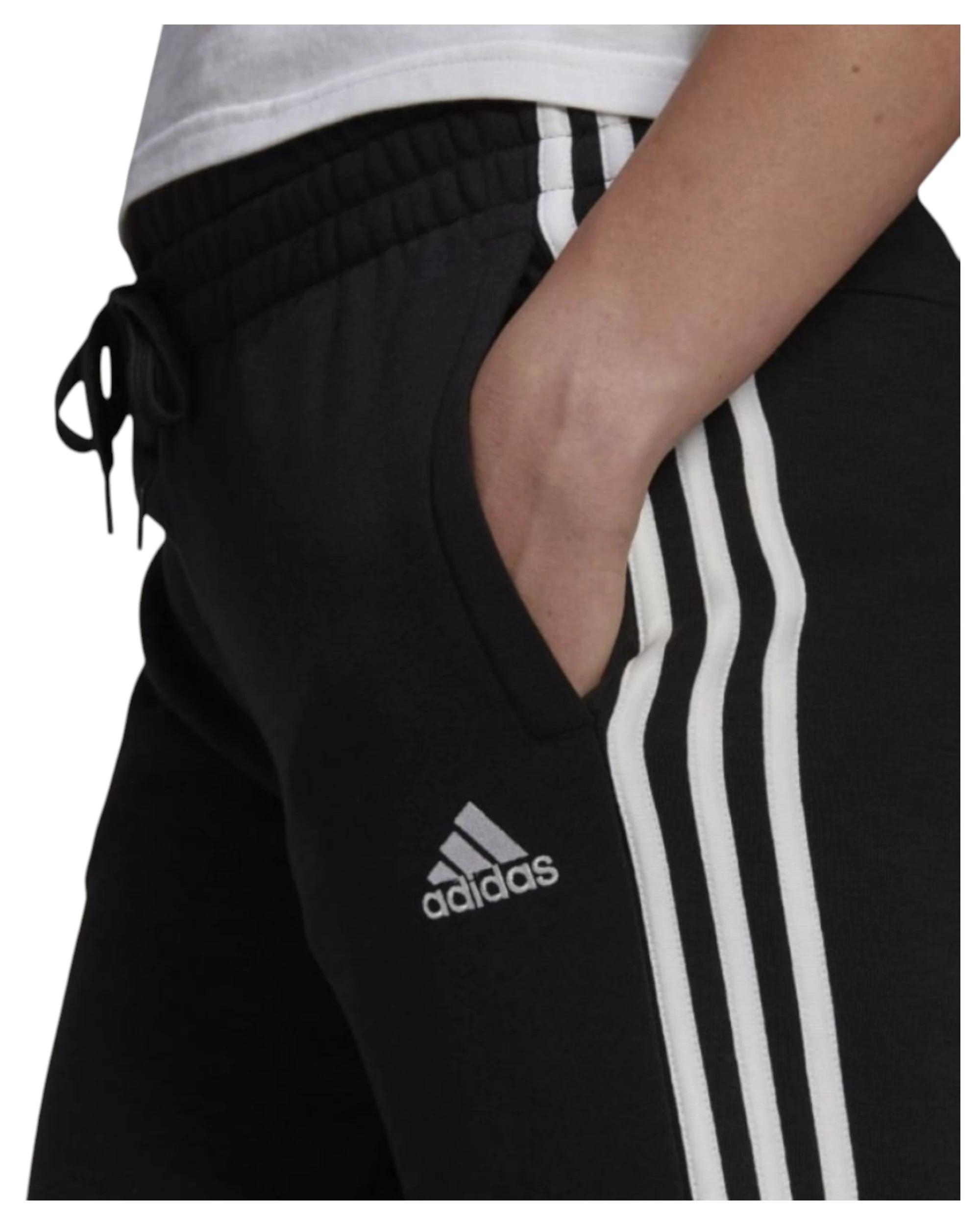 6 Adidas 2 Pack Womens Essentials French Terry Logo 3-Stripes Pants BLACK, 6 of 7