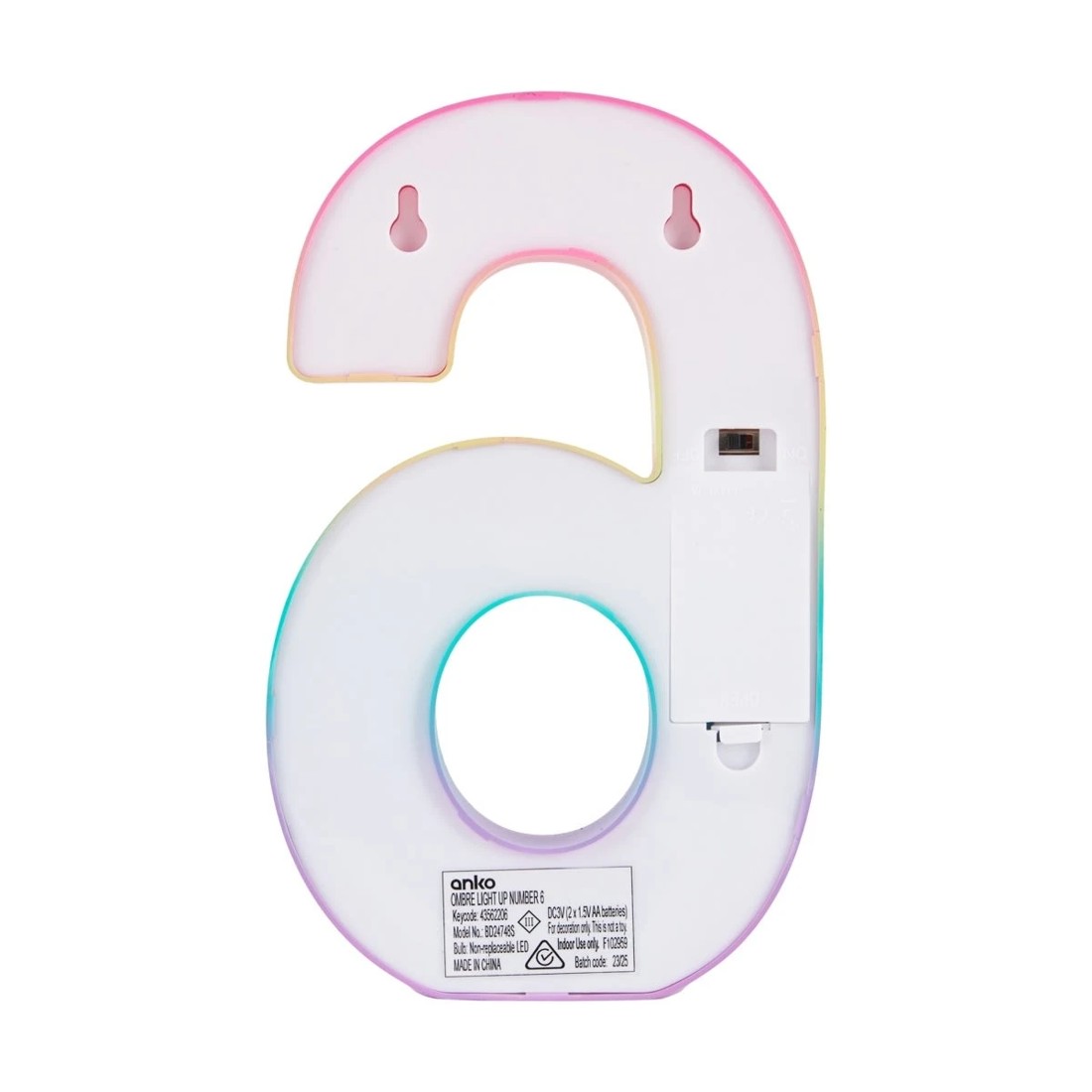 3 Ombre Light Up Number - 6, 3 of 5